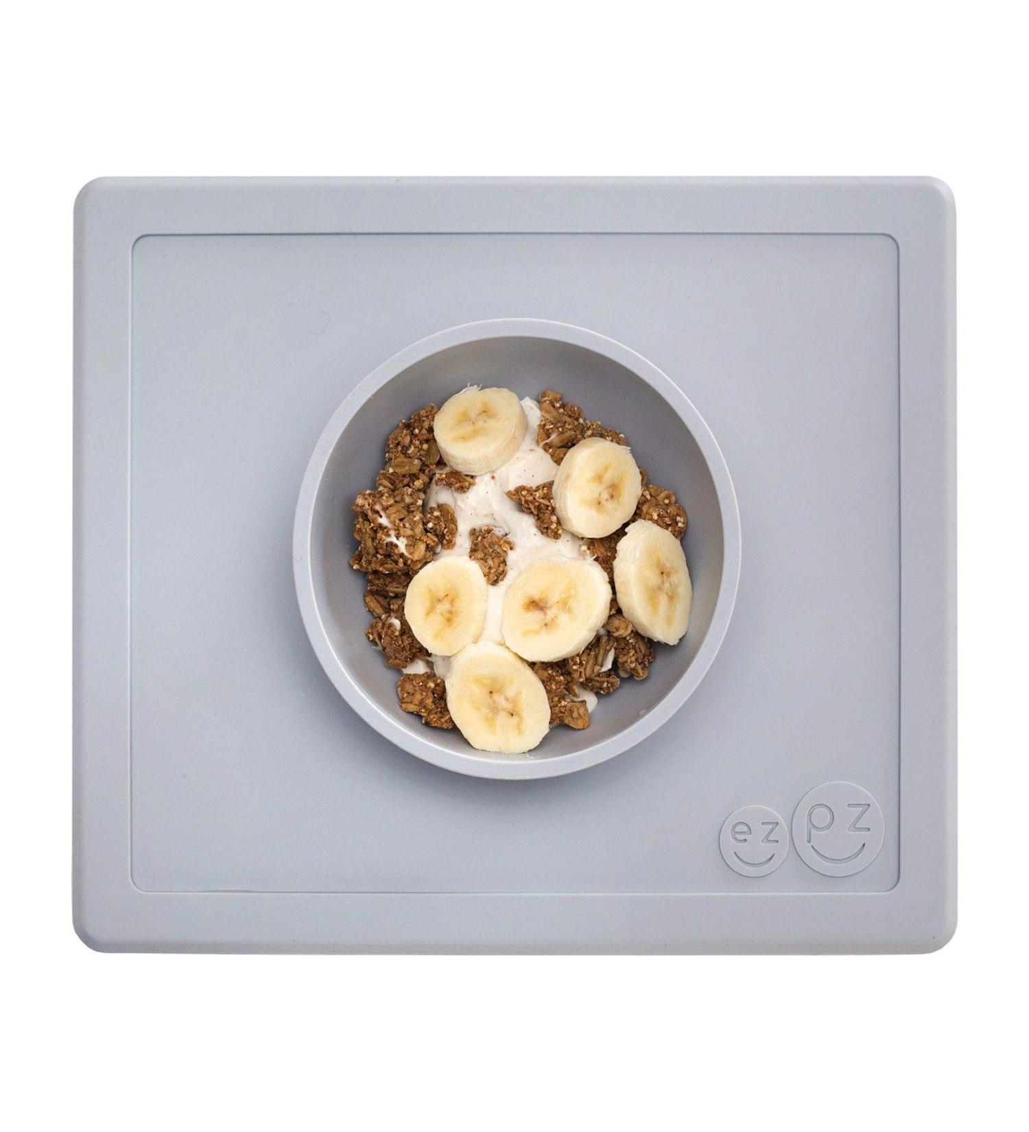 EZPZ Happy Bowl (Pewter) - Silicone Suction Bowl for Toddlers | Dishwasher Safe - Buy Online on SooperMarket.com