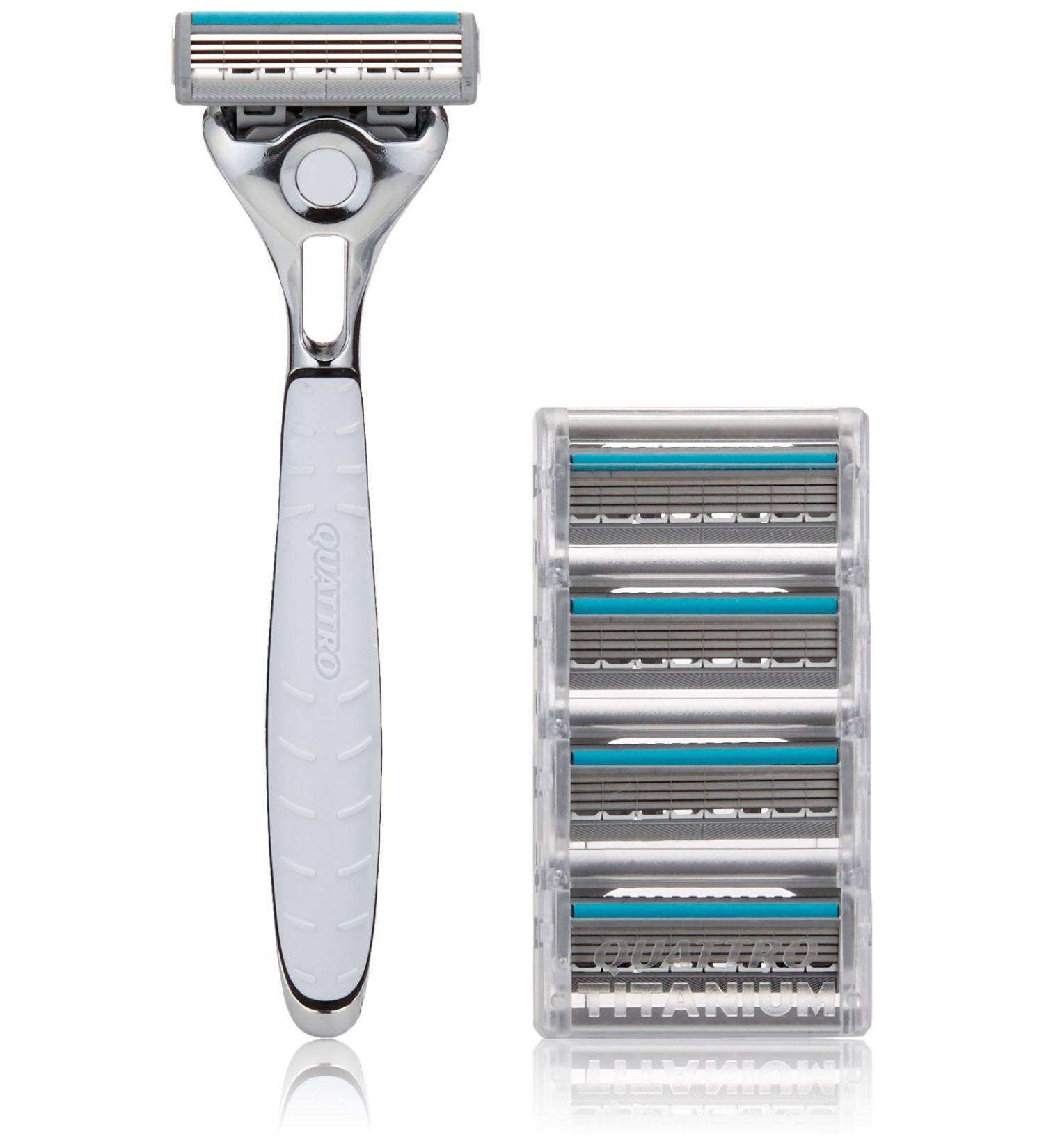 Schick Titanium Shaving Starter Gift Set for Men - Razor + 5 Refills - Buy Online on SooperMarket.com