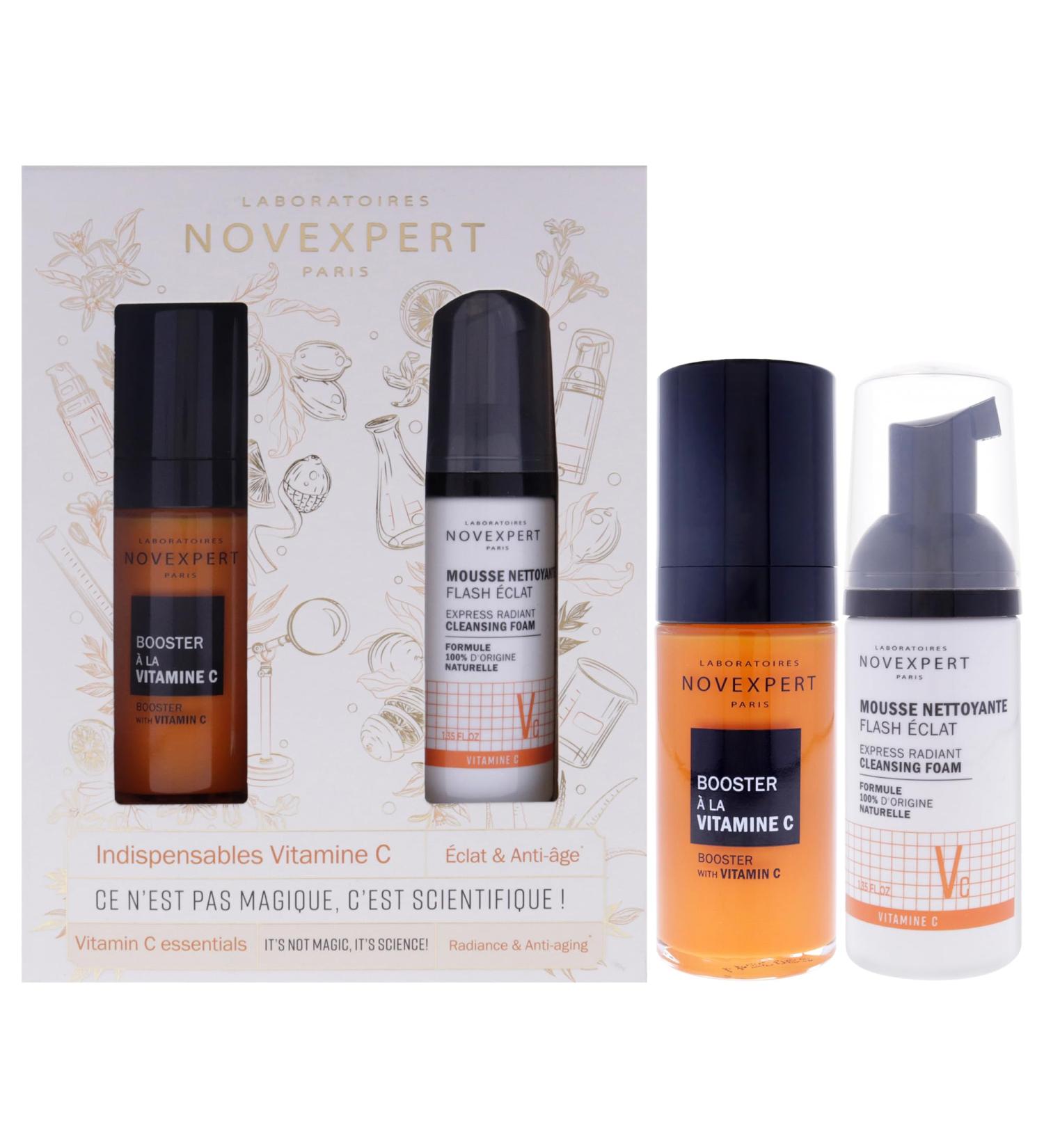 Vitamin C Essentials Set for Women - Brightening Booster & Radiant Cleansing Foam - 2 Pc Skin Care - Buy Online on SooperMarket.com