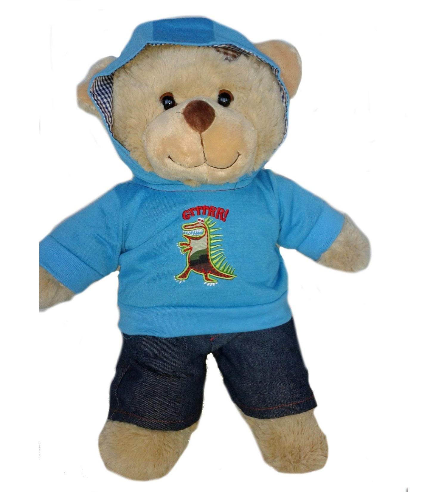 Cute Dinosaur Hoodie and Jeans Outfit / 16 inch /40cm Teddy Bear Clothes - BEAR NOT INCLUDED 16" Outfit