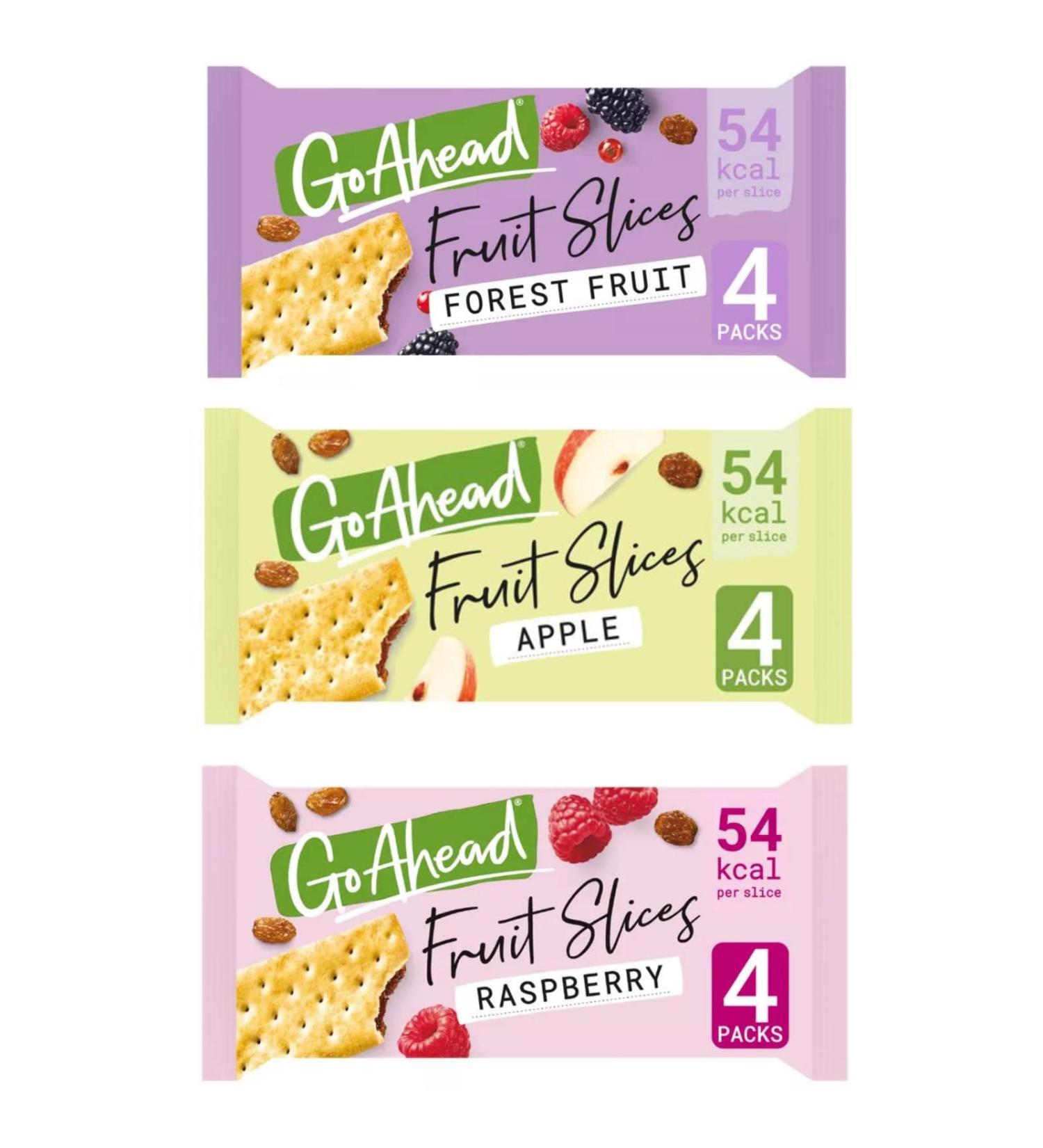 Go Ahead Crispy Fruit Slice Forest Fruit Apple Raspberry 3 pack (12 bars in total) - Buy Online on SooperMarket.com