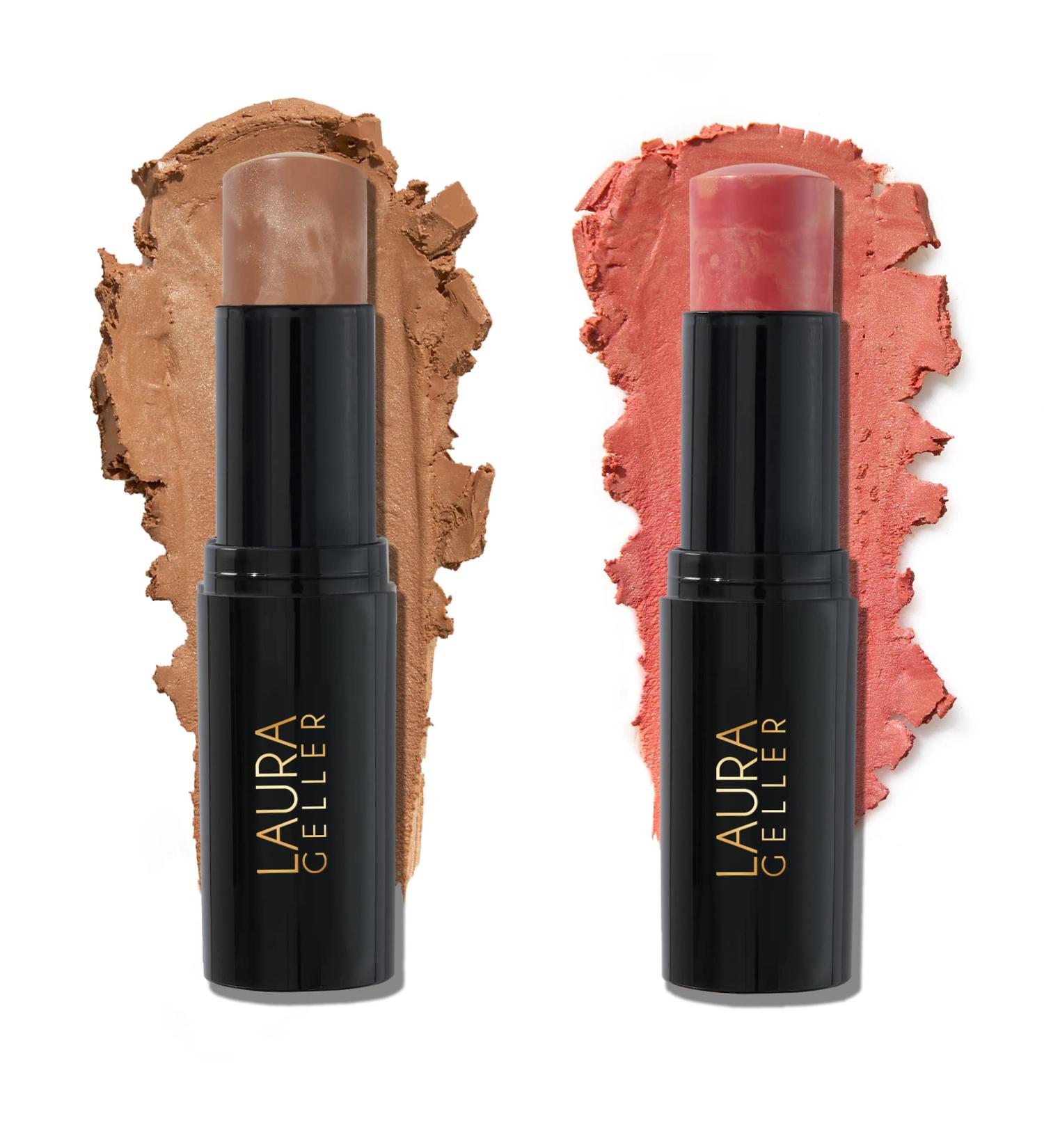 LAURA GELLER Italian Marble Duo: Bronzer Stick Capri Coast & Blush Stick Apricot Spritz - Buy Online on SooperMarket.com