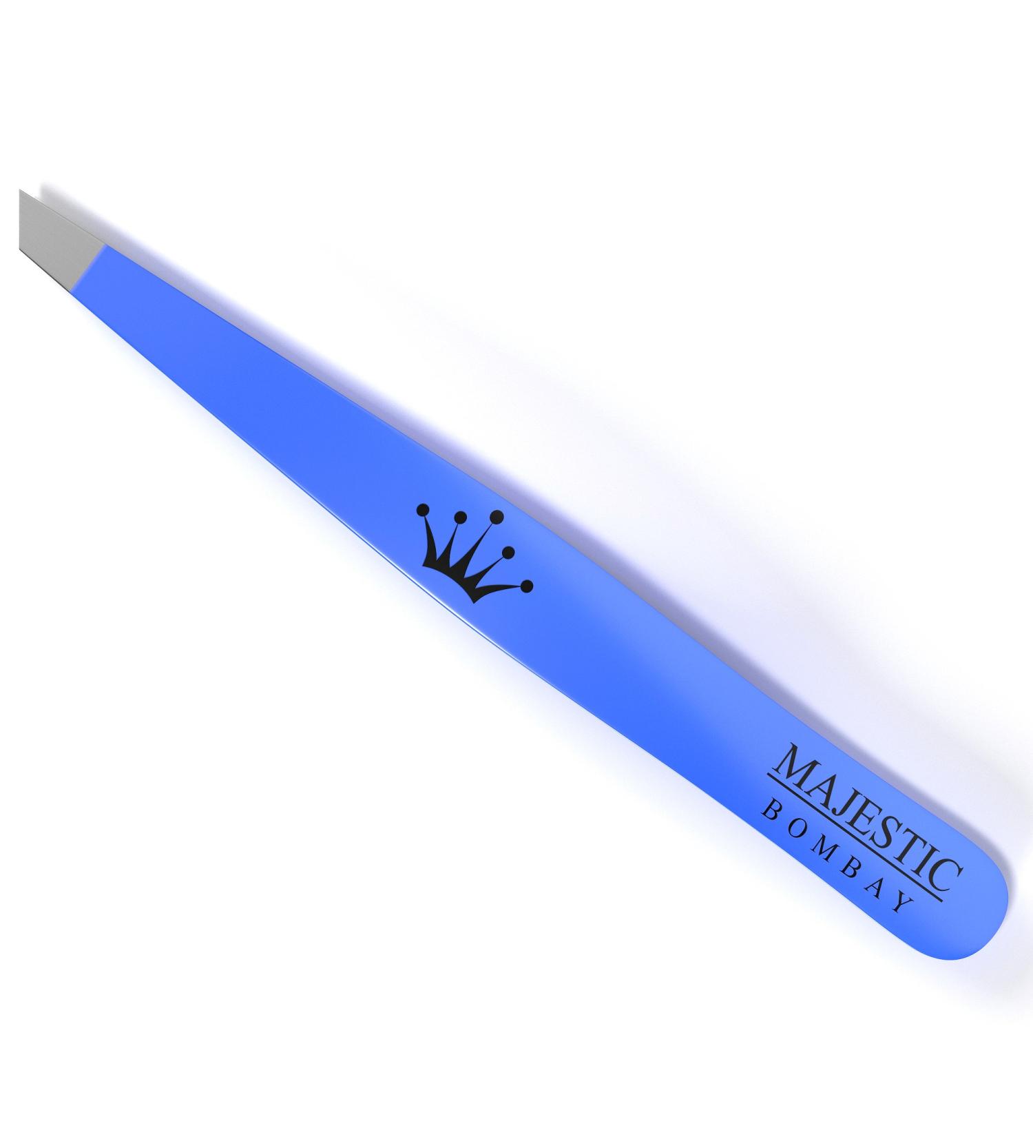 Majestic Bombay Slant Tweezers | Precision Surgical Tweezers for Ingrown Hair & Splinter Removal | Ideal for Facial & Eyebrow Grooming | Best Tweezers for Chin Hair & Plucking - Women & Men - Buy Online on SooperMarket.com