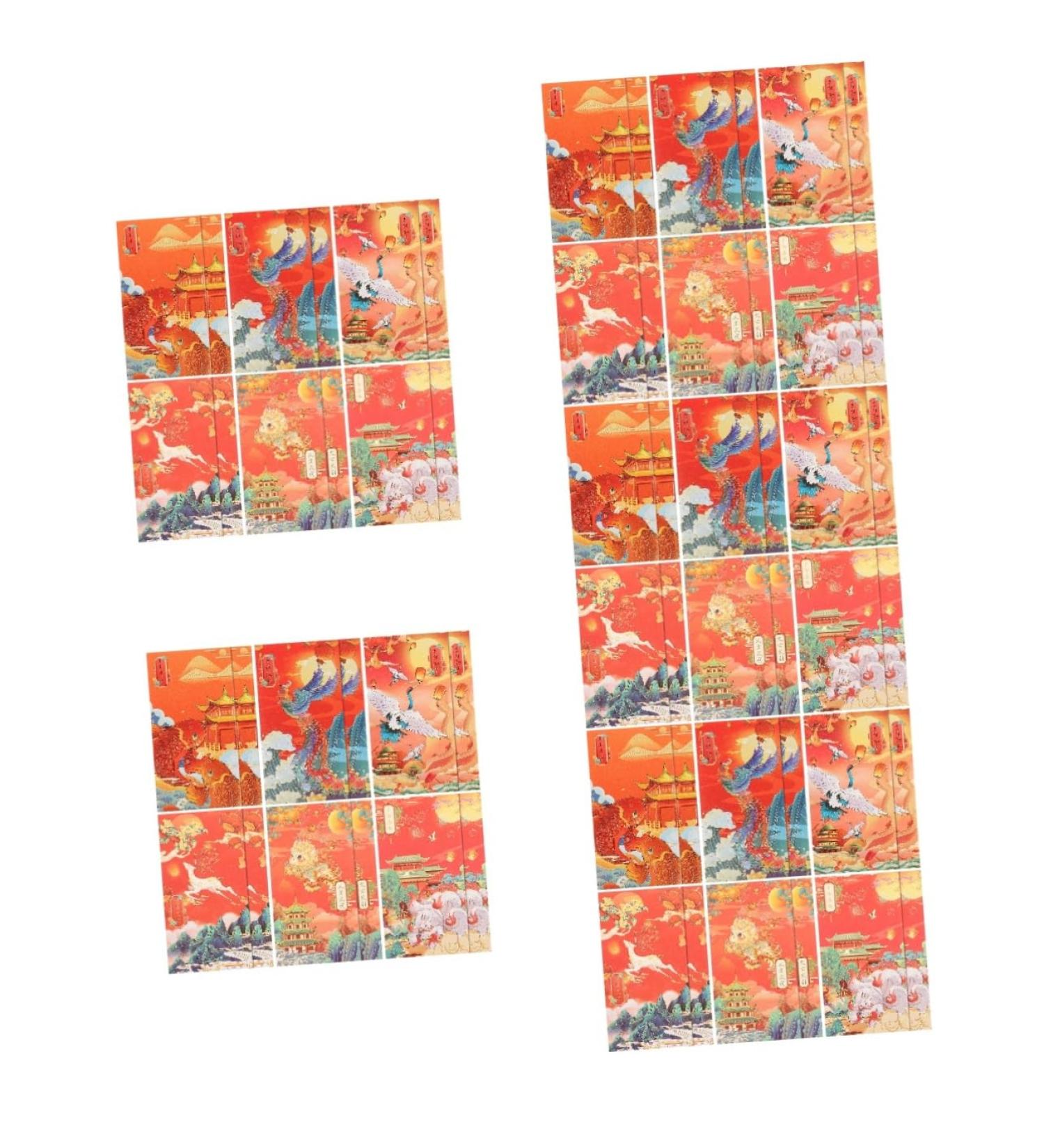 ABOOFAN 60 Pcs Trendy Red Envelope Chinese Red Packets Red Envelopes Chinese Lucky Money Envelopes Chinese Red Envelope Chinese Festival Red Envelopes Paper Lunar Calendar Thousand Yuan - Buy Online on SooperMarket.com