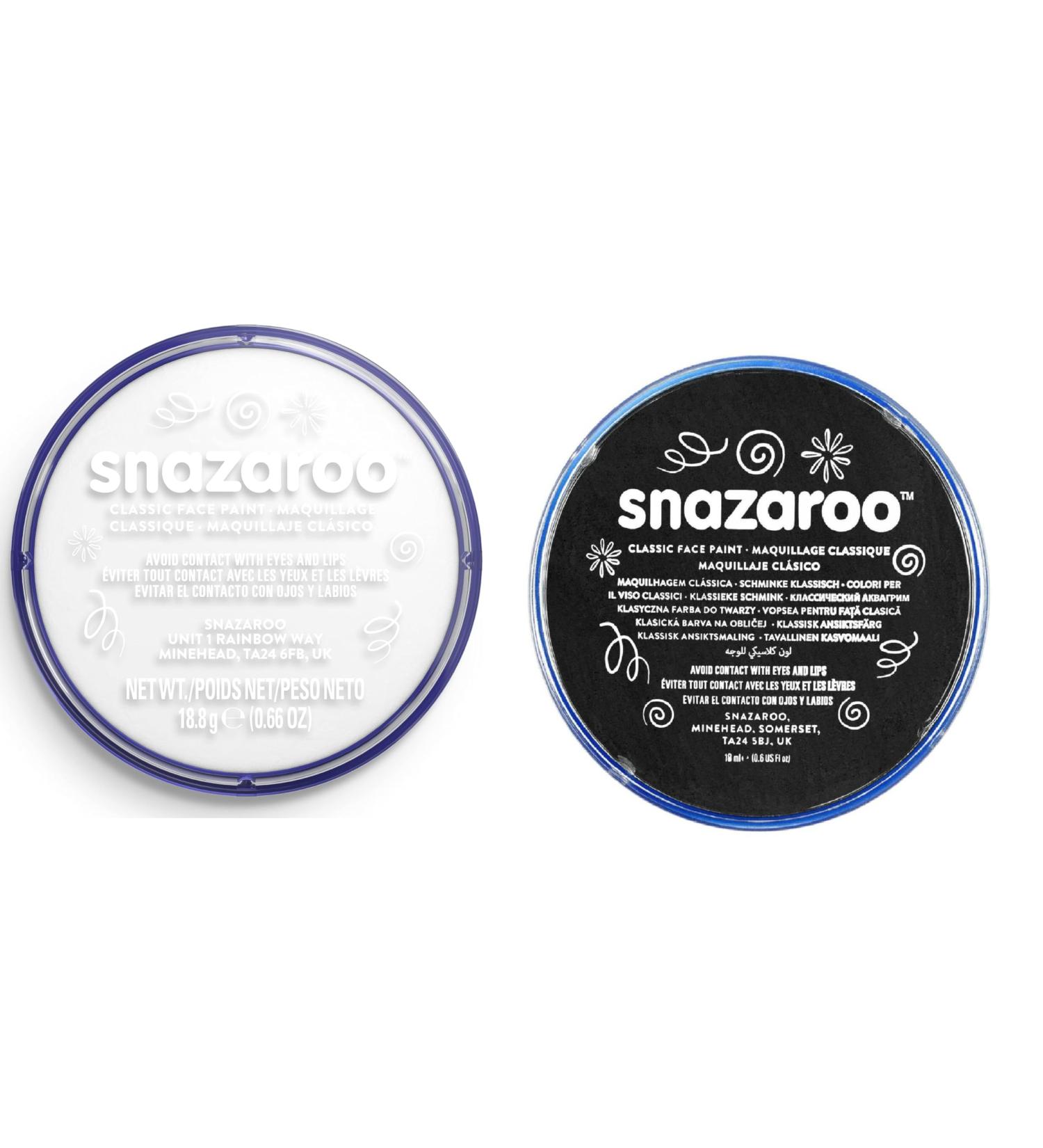 SK INFINITY Snazaroo Classic Face Paint 18ml Professional Water Based Cake Makeup for Halloween Body Painting - Black & White - Buy Online on SooperMarket.com