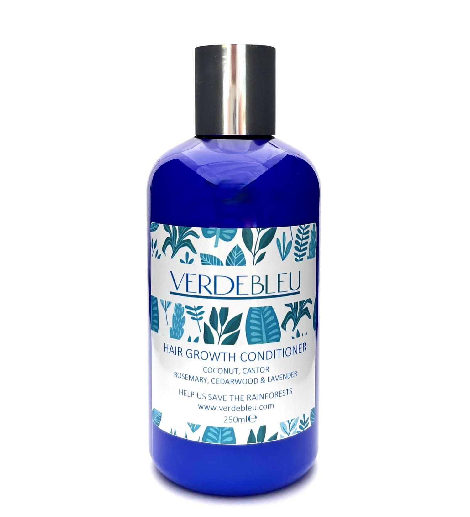 Verdebleu 99% Natural Hair Growth Conditioner - Castor Rosemary Lavender & Cedarwood 250ml - Silicone/Paraben-Free - pH 5.5 - For Sensitive Skin - Donate 5% to Save the Rainforest - Buy Online on SooperMarket.com