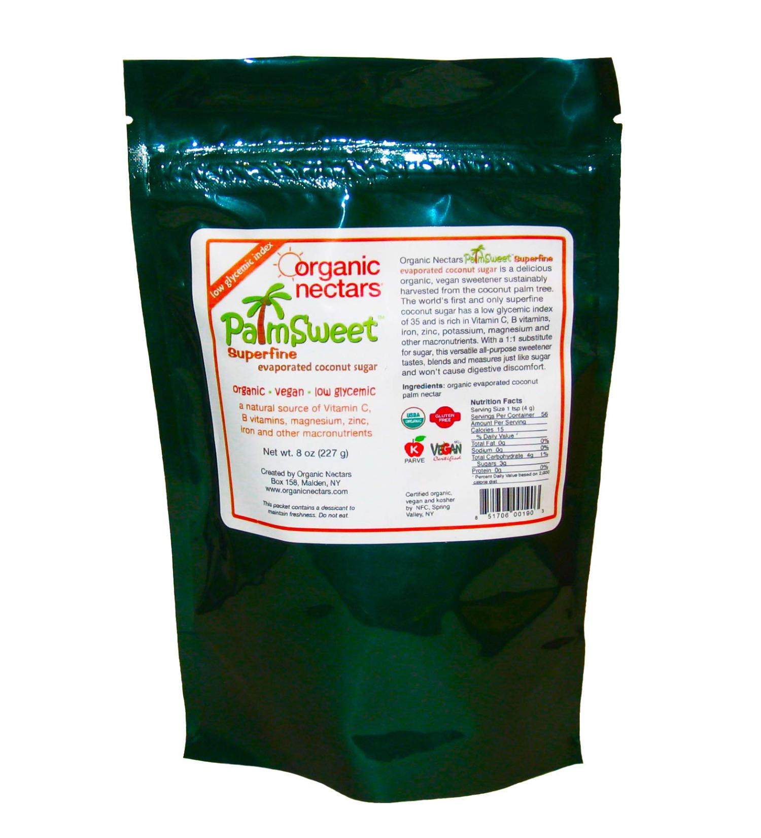 Organic Nectars Coconut Palm Sugar 8-Ounce Pouches (Pack of 6)