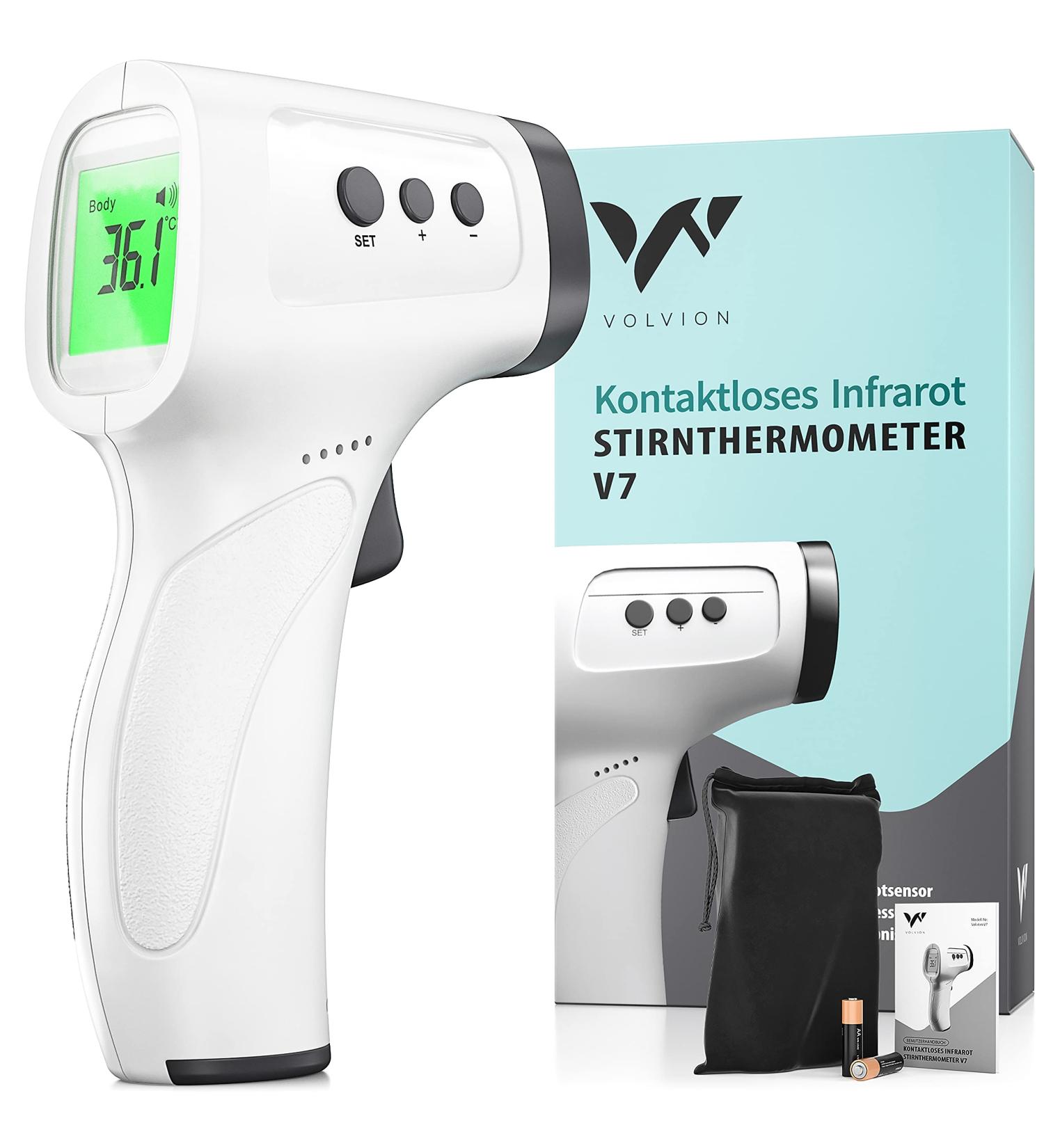 Volvion V7 Contactless Infrared Thermometer - Fast Forehead Fever Detection for Adults Children & Babies - International Shipping Available - Buy Online on SooperMarket.com