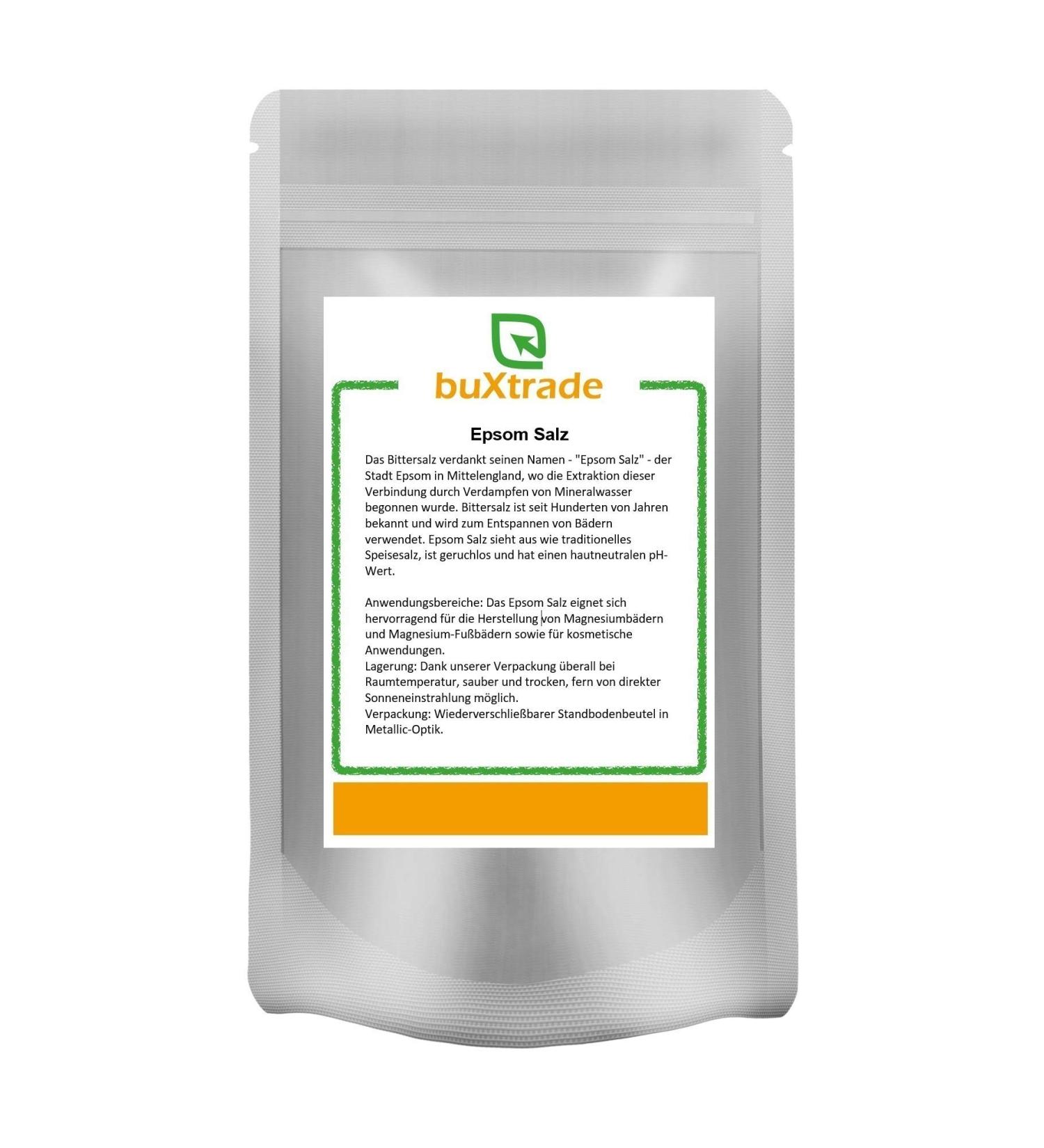 Epsom salt | Epsom salts | Magnesium sulfate | Pharmaceutical quality | Buxtrade | various sizes (500g) 500 g (1 pack)