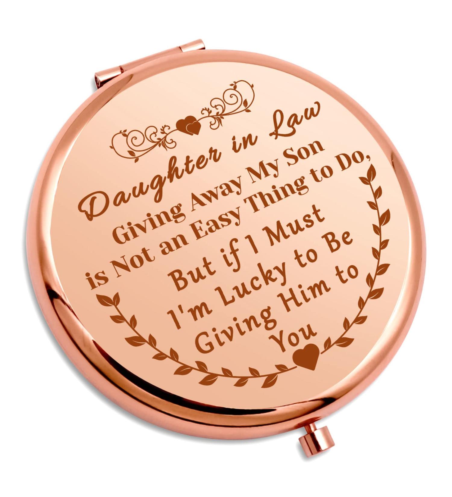 Daughter In Law Wedding Gift - Personal Makeup Mirror for Bride - Bridal Shower & Birthday Gift - Buy Online on SooperMarket.com