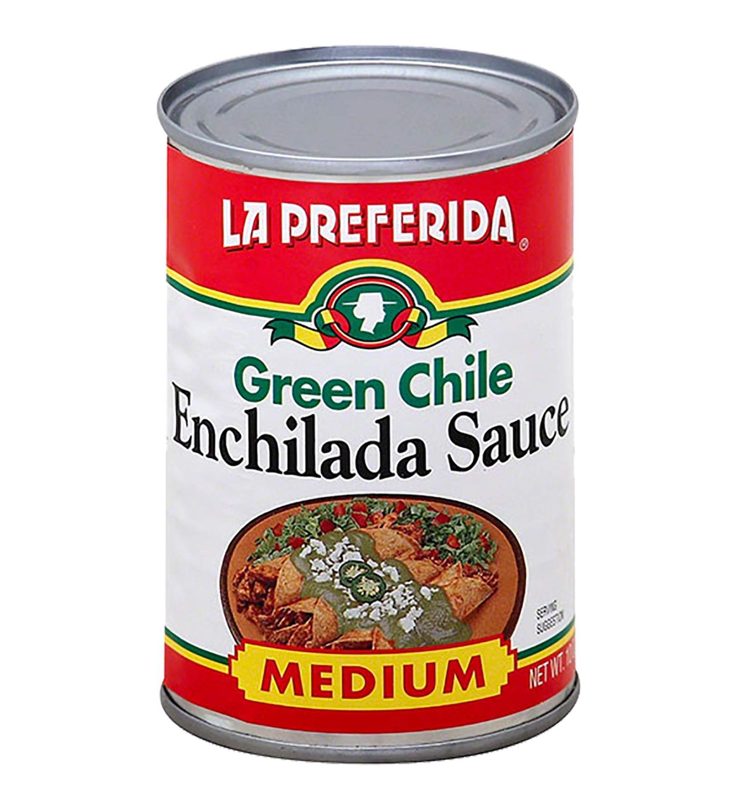 La Preferida Mexican Foods Green Chile Enchilada Sauce, Medium | Salsa de Chile Verde para Enchiladas | 10 OZ (Pack of 12) 1 Count (Pack of 12)