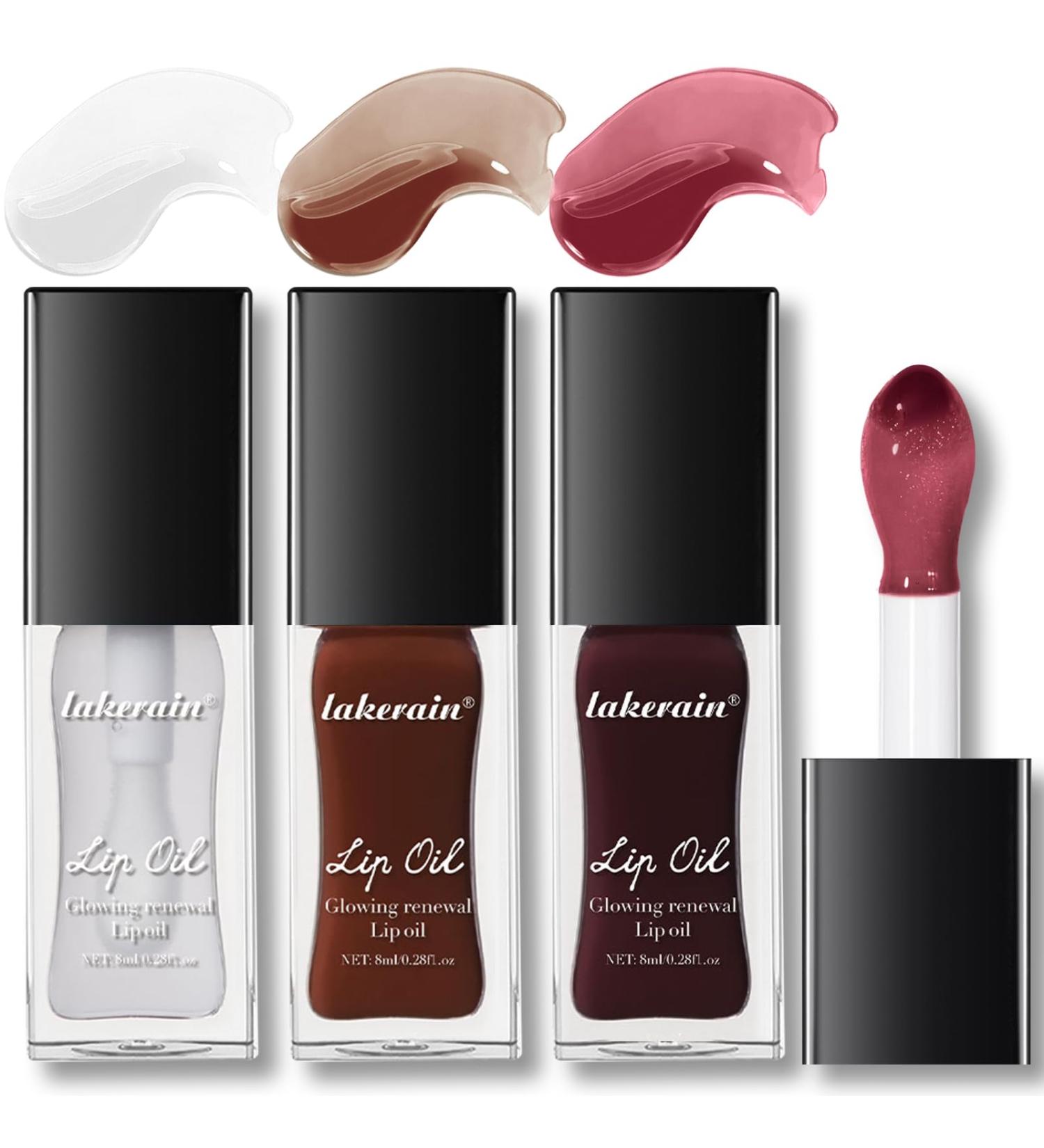 3 Colors Lip Glow Oil Set - Hydrating Tinted Lip Gloss Long Lasting Waterproof Lip Stain & Plumping Balm | International Shipping Available - Buy Online on SooperMarket.com