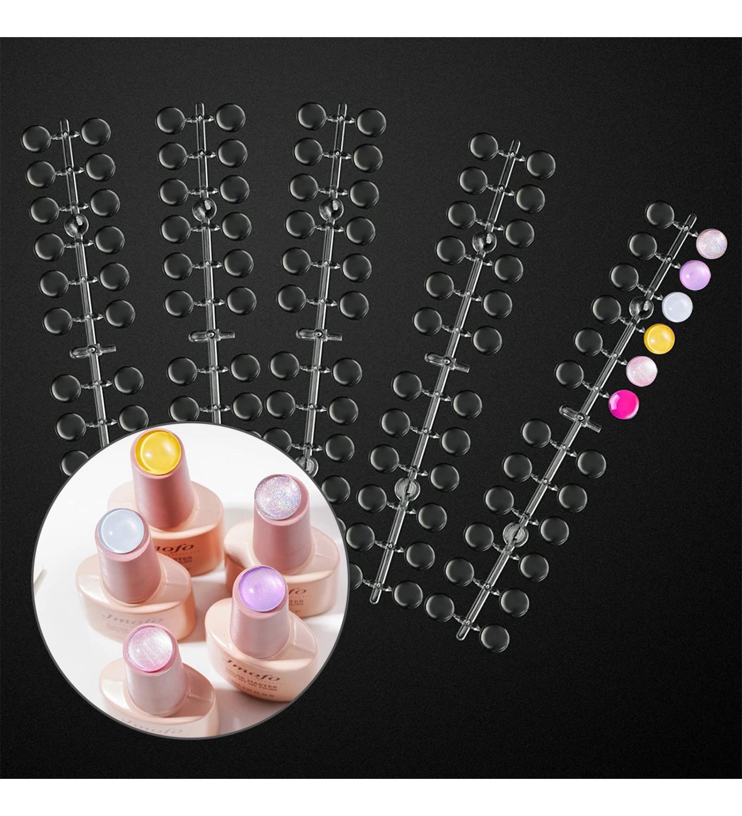 Heemeei 120 Pcs Clear Round False Nail Display Tips with Adhesive Sticker - Nail Art Color Chart Swatch Sticks for Training and Practicing - Buy Online on SooperMarket.com