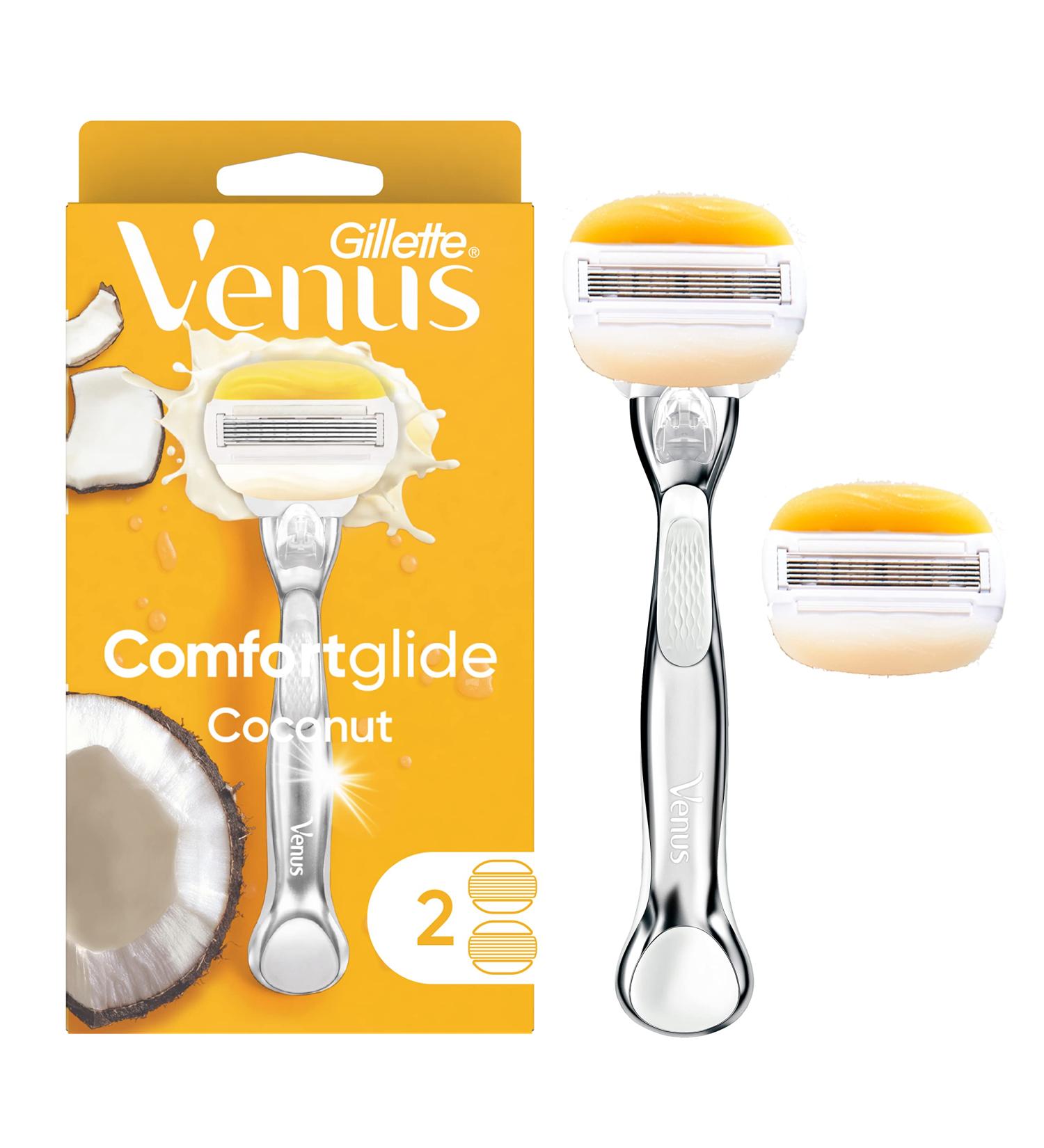 Gillette Venus Comfortglide with Olay Coconut Women's Razor - 2 Count Handle + 2 Refills - Buy Online on SooperMarket.com