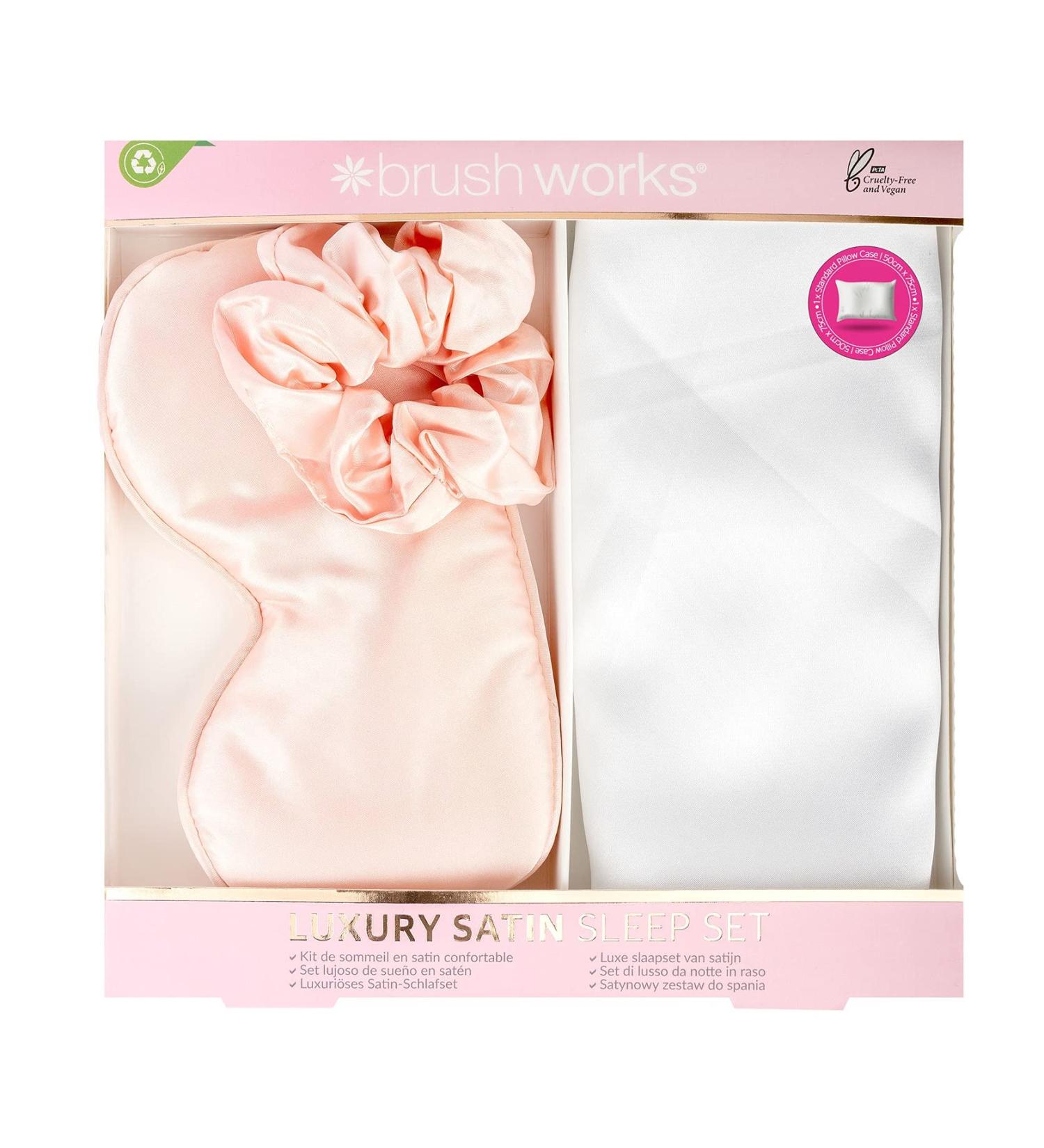 Brushworks Luxury Satin Sleep Set Pink One Size - Buy Online on SooperMarket.com