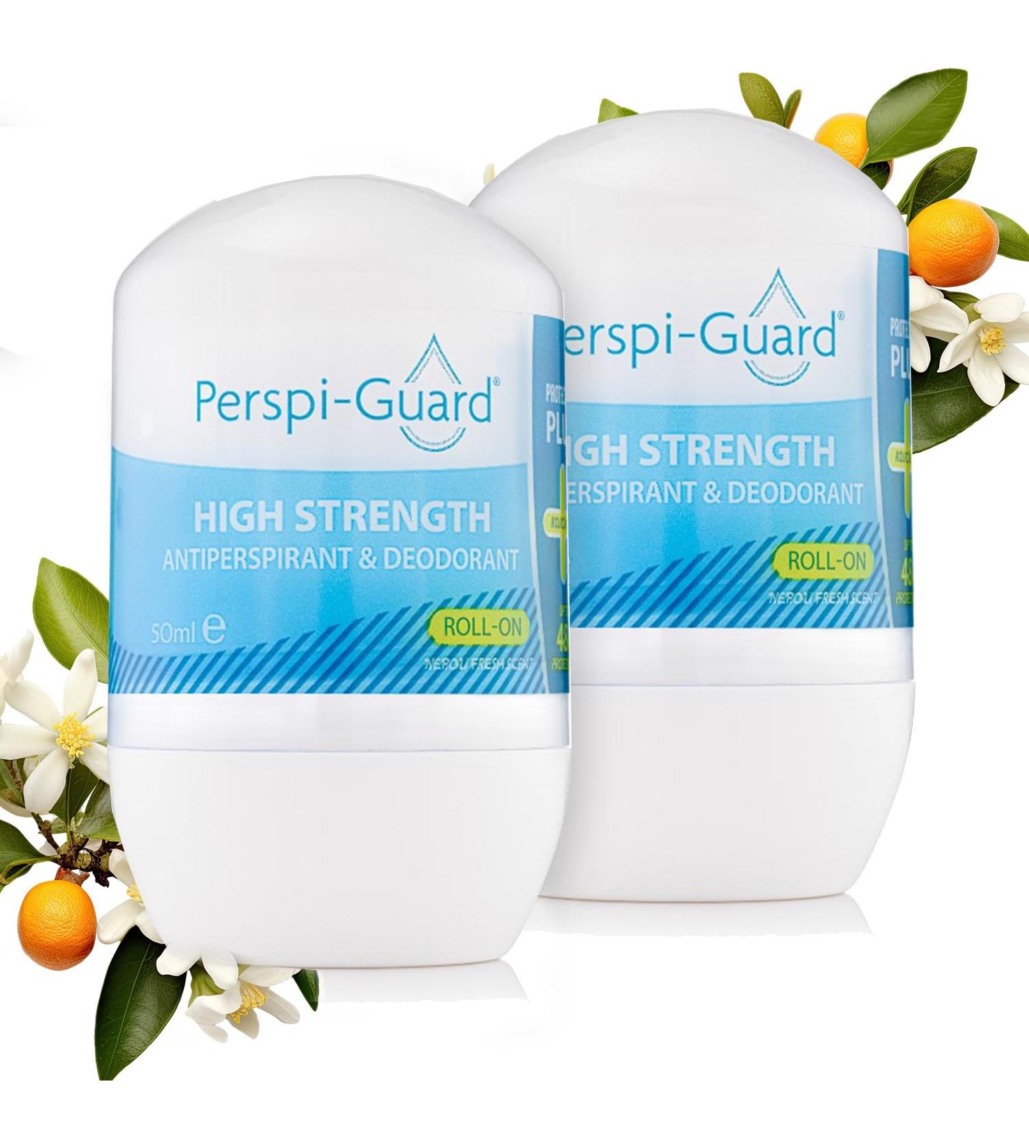 Perspi-Guard Strong Antiperspirant and Roll-On Deodorant with Neroli 48-Hour Scented Deodorant for Men and Women to Prevent Sweating and Odours w/Aloe Vera and Kojic Acid - Twin Pack - Buy Online on SooperMarket.com