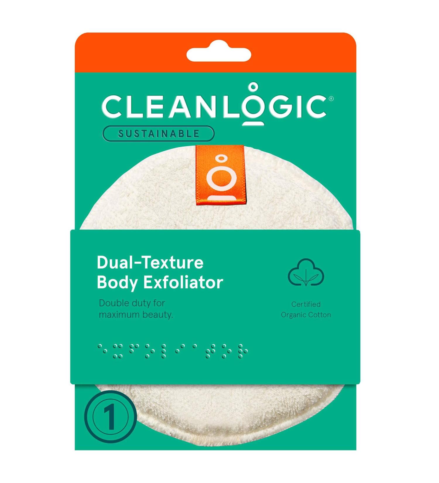 CleanLogic Dual Texture Body Exfoliator - Certified Organic - Pack of 6 - Buy Online on SooperMarket.com