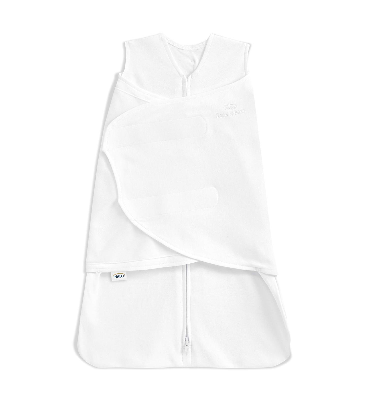 HALO Baby Sleeping Bag Swaddle | 1.5 TOG SleepSack | White 100% Cotton | Easy Zip Access | Newborn Sleep Sack | Boys & Girls 4-6 Months - Buy Online on SooperMarket.com