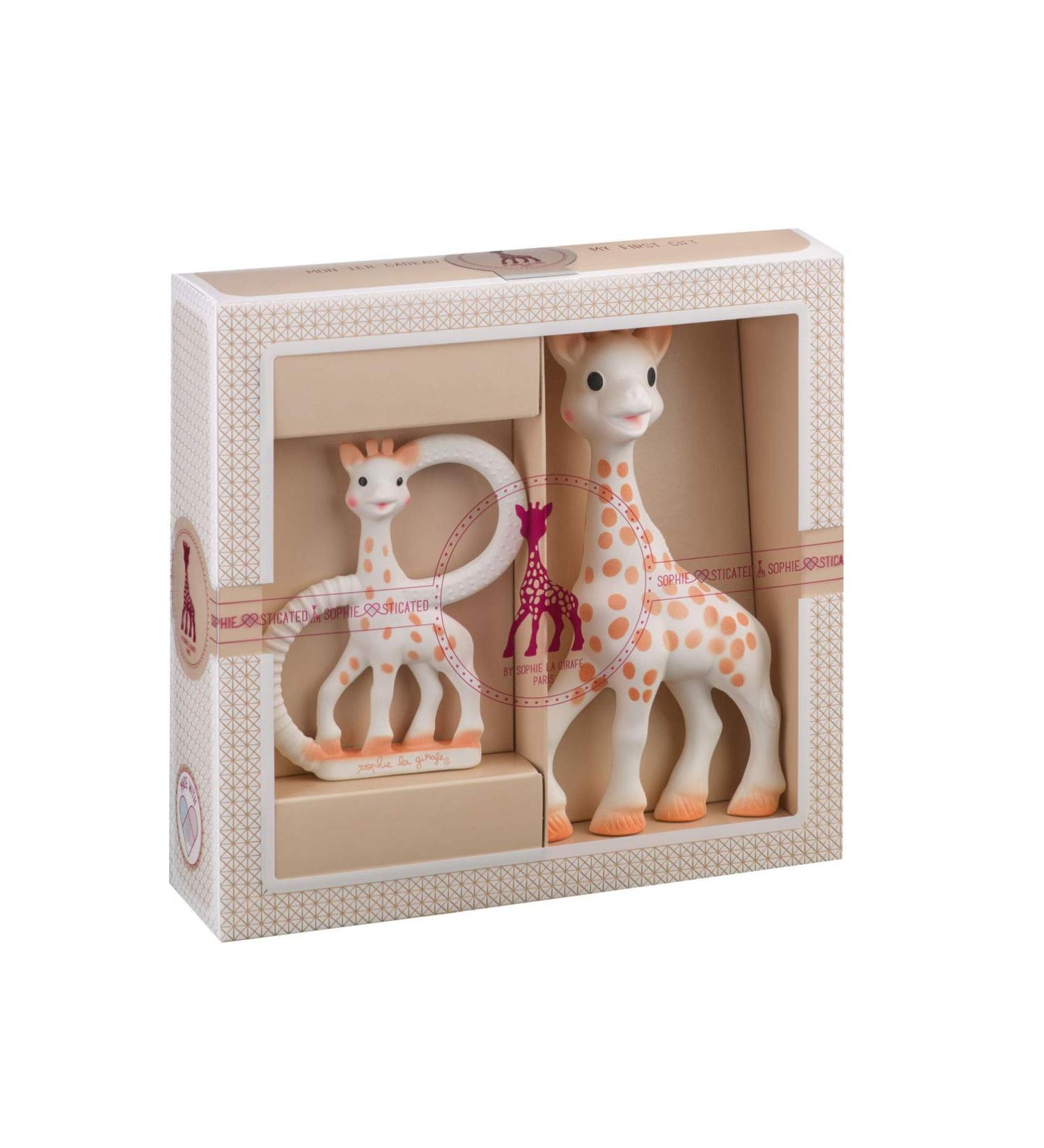 Sophie la girafe Teething Toy Gift Set - Natural Rubber Teether and Teething Ring in Gift Box with Bag and Card - Baby Teething Toys - Buy Online on SooperMarket.com