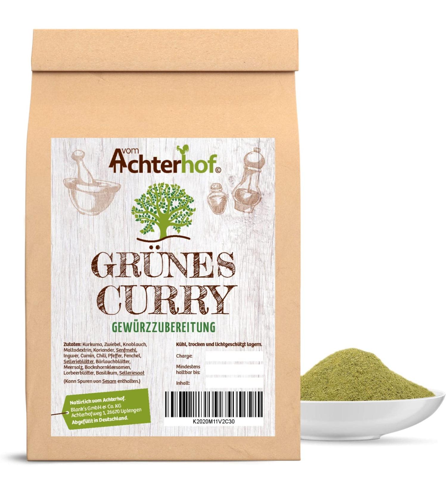 Green curry spice preparation 100g | Classic of Asian cuisine | ideal for green Thai curry | from Achterhof