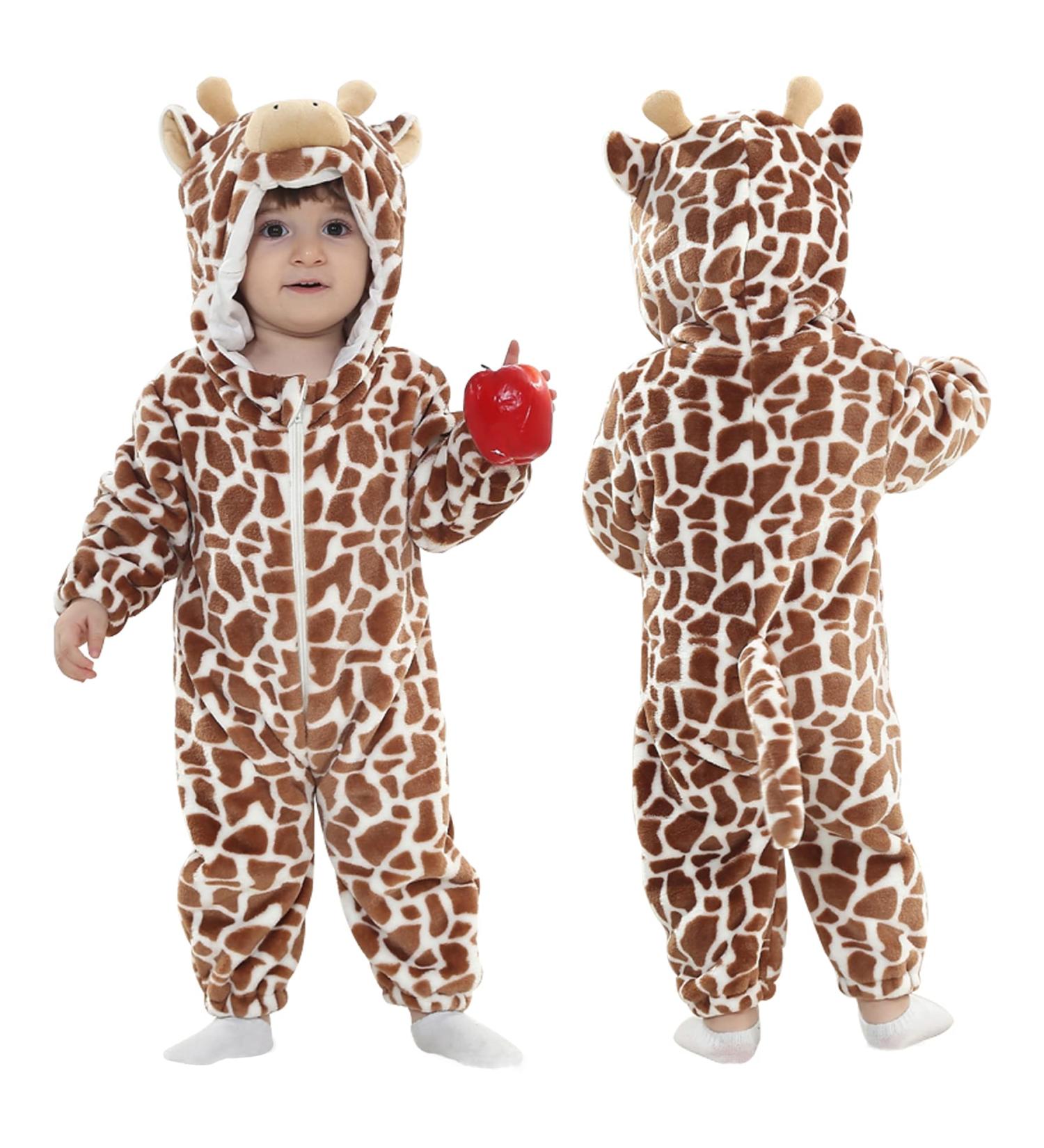 Doladola Unisex Baby Toddlers Romper Jumpsuit | Hooded Cartoon Cow Sleepsuit | 3.5-4.5 Years | Coffee - Buy Online on SooperMarket.com