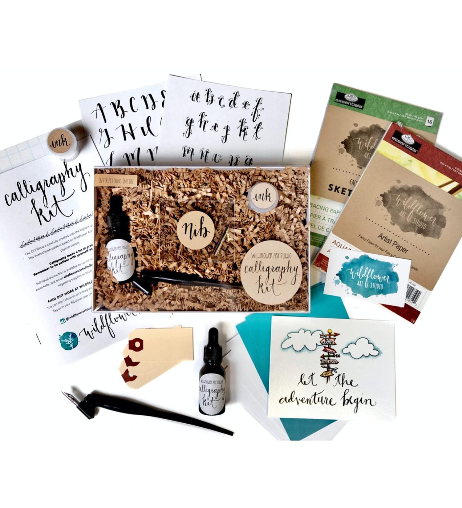Calligraphy Starter Kit - Beginner Modern Calligraphy Set with Oblique Pen and Nib - Buy Online on SooperMarket.com