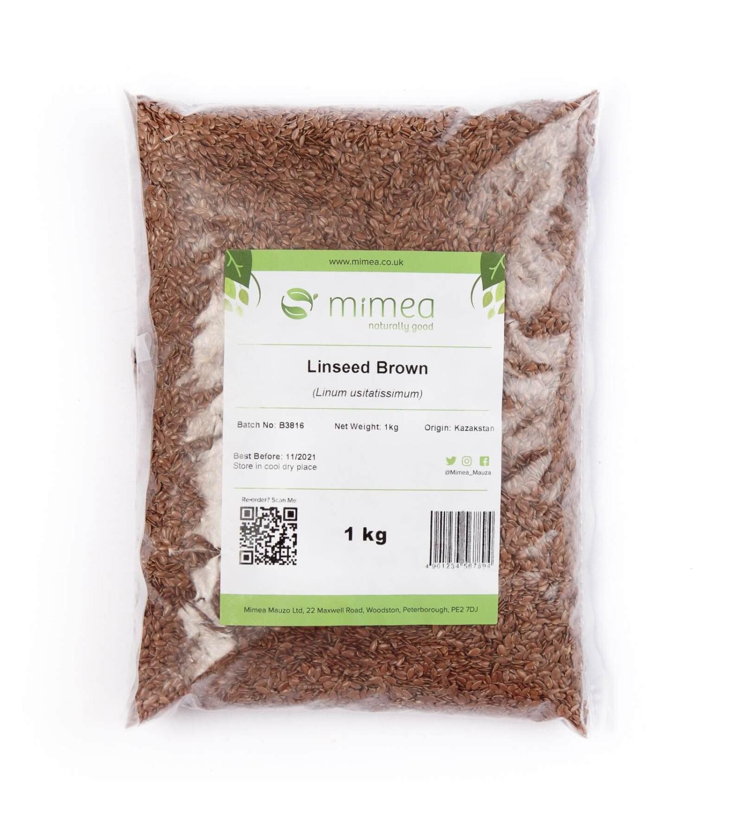 Linseed Brown from Mimea - Great for Cooking and Baking or Supplement 1kg - Buy Online on SooperMarket.com