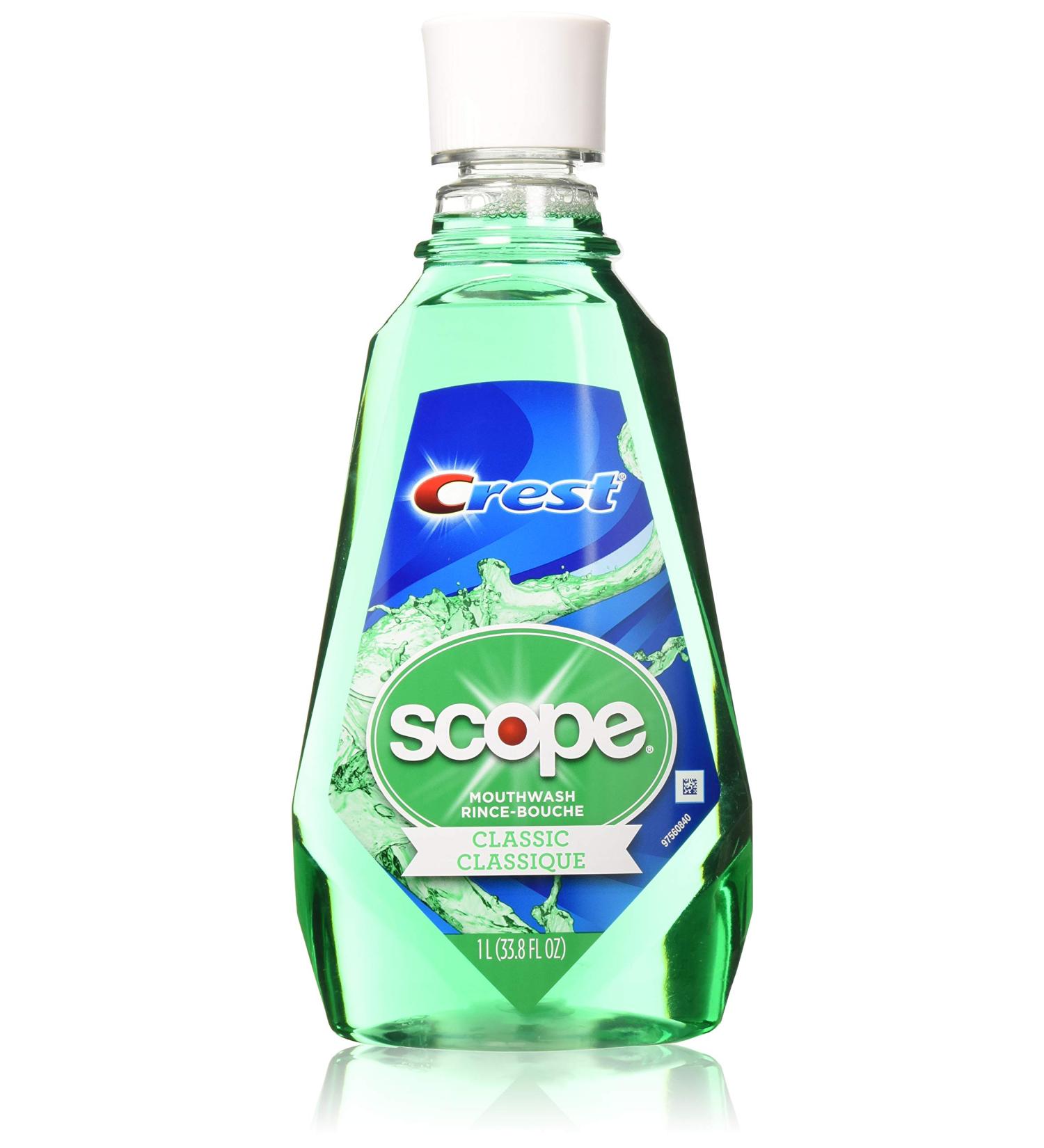 Crest Scope Classic Mouthwash 1 Liter (33.8 oz) - Pack of 2 | Fresh Breath Rinse - Buy Online on SooperMarket.com