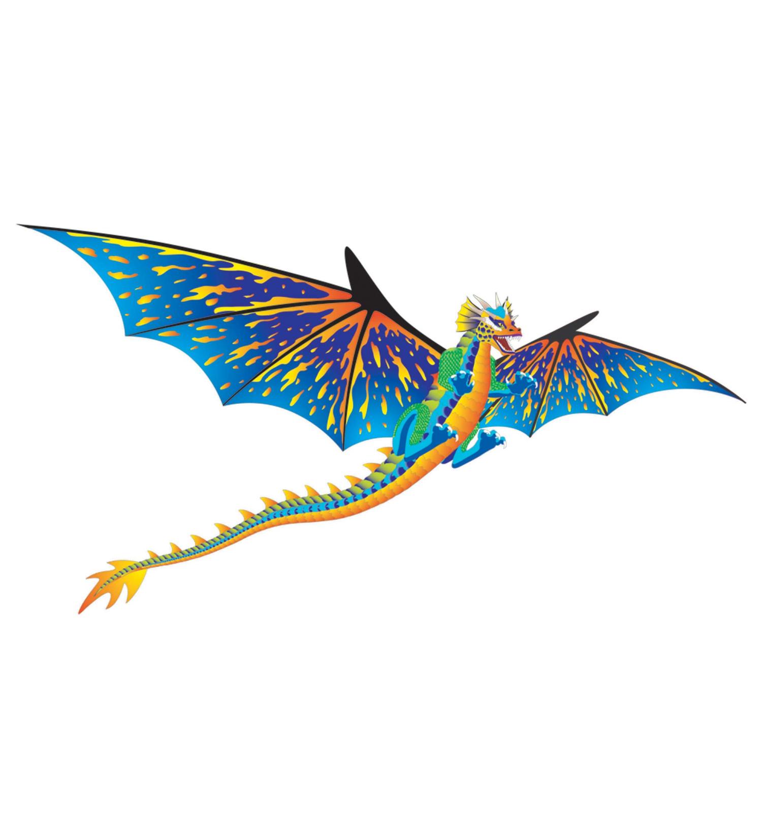 WindNSun Super Size 3D Blue Dragon Kite | 76 Wide Ripstop Nylon | Glass Eye Design - Buy Online on SooperMarket.com