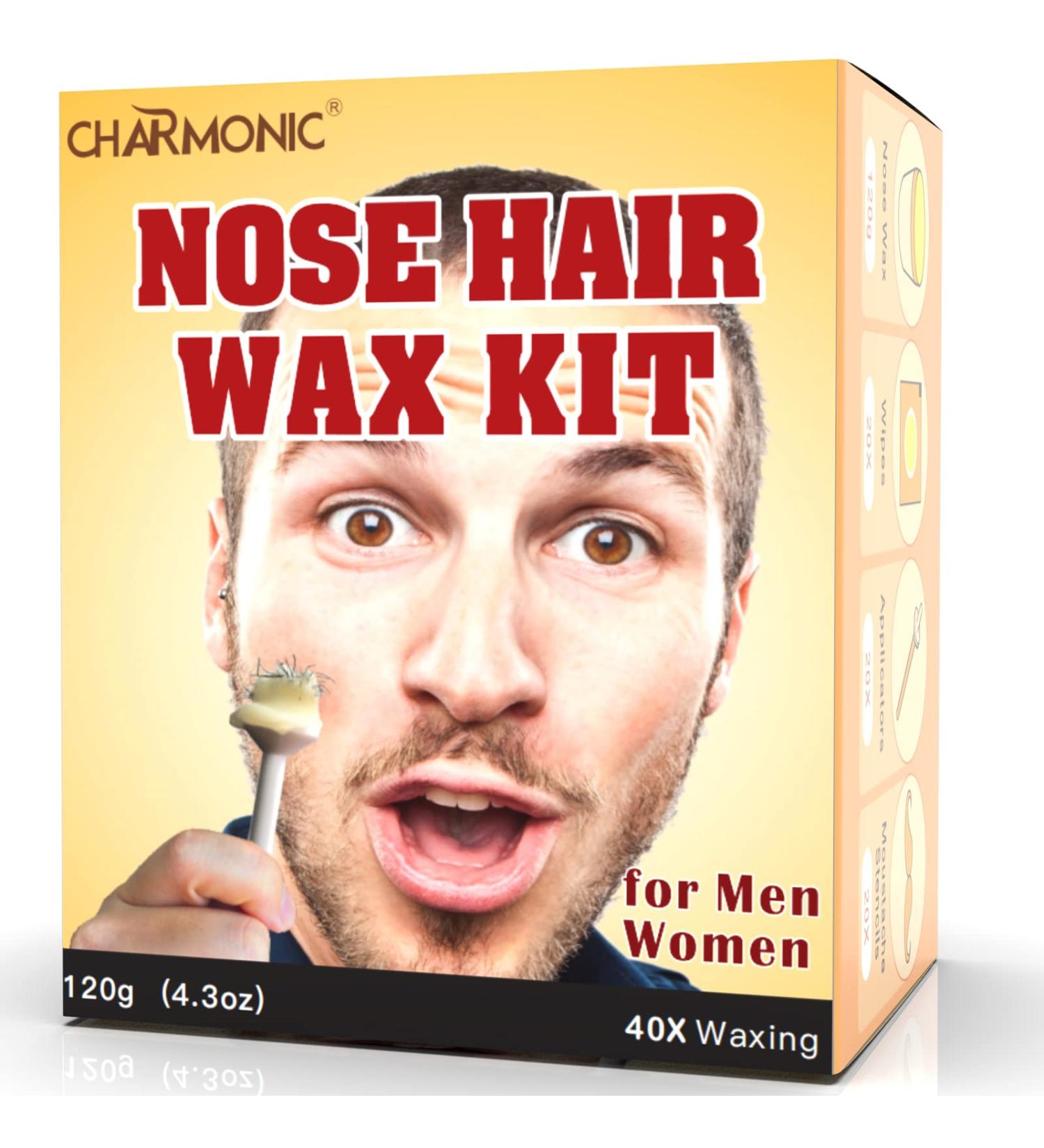 Nose Hair Wax Kit - 120g Wax with 40 Applicators & 20 Wipes - Painless Hair Removal for Men and Women - Buy Online on SooperMarket.com