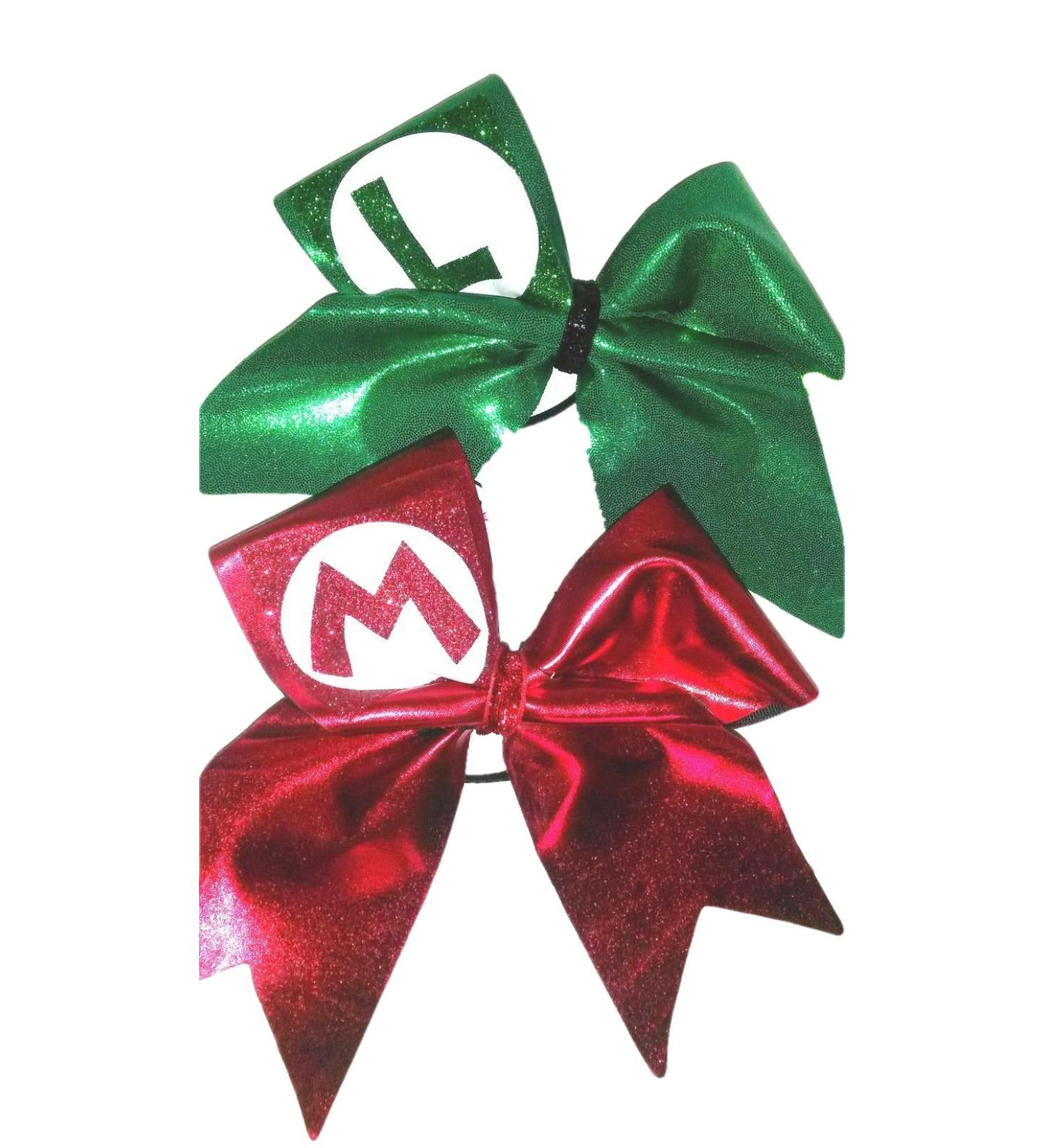 AZBOWS Cheer Bows Set of 2 Mario Bros Hair Bows