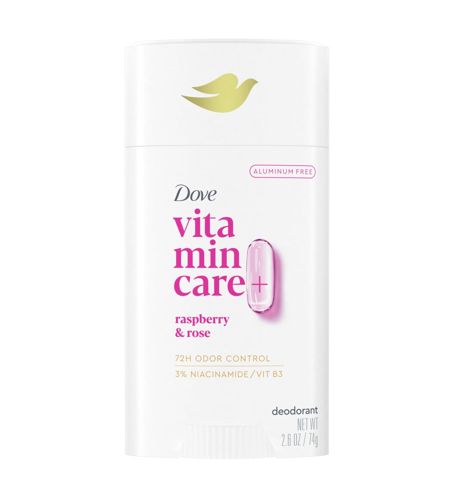 Dove VitaminCare+ Aluminum Free Deodorant Stick for 72H Odor Protection Raspberry & Rose Breathable Deodorant for Women 2.6 oz Raspberry + Rose 2.6 Ounce (Pack of 1) - Buy Online on SooperMarket.com