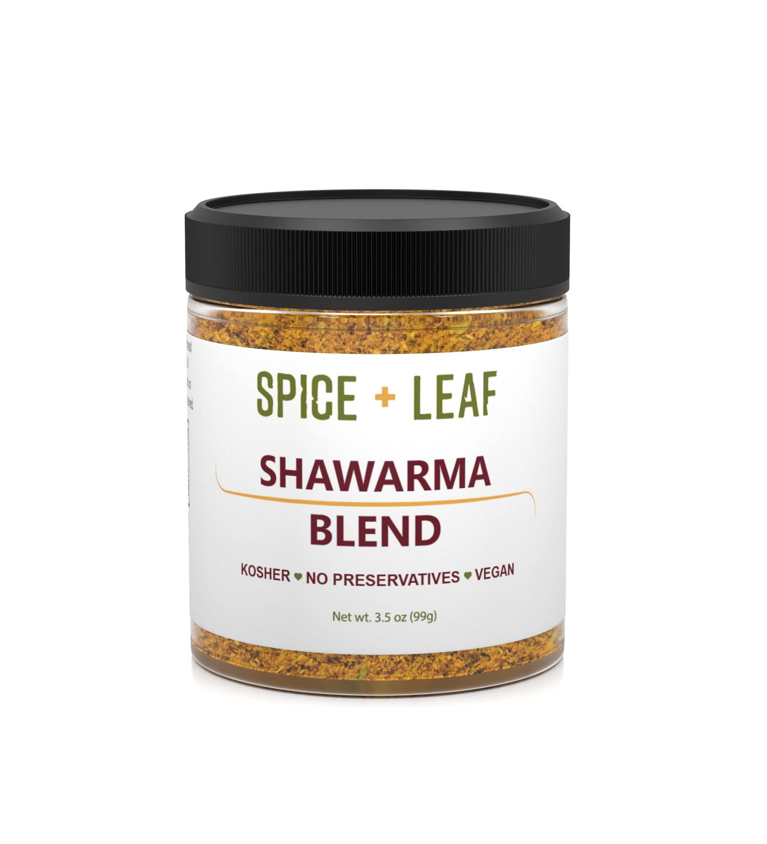 Spice + Leaf Premium Shawarma Spice Seasoning 3.5 Oz - Vegan, Kosher, Preservative-Free Blend for Authentic Middle Eastern Flavor - Buy Online on SooperMarket.com