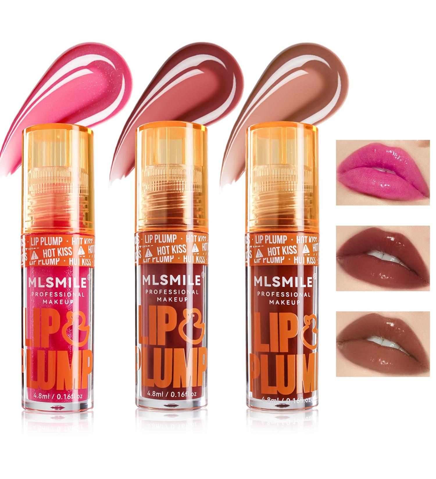 Shop 3 Colors Spicy Lip Plumper Set - Chilli Extract Lip Gloss & Oil | Ultra-Hydrating High Pigment Lip Stain for Women - Buy Online on SooperMarket.com
