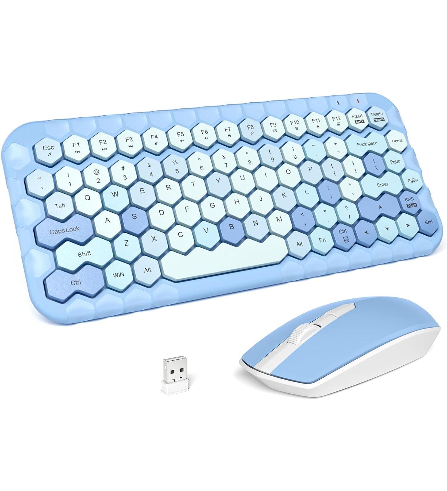 MOFII Colorful Computer Wireless Keyboard and Mouse - Mini Blue - Buy Online on SooperMarket.com