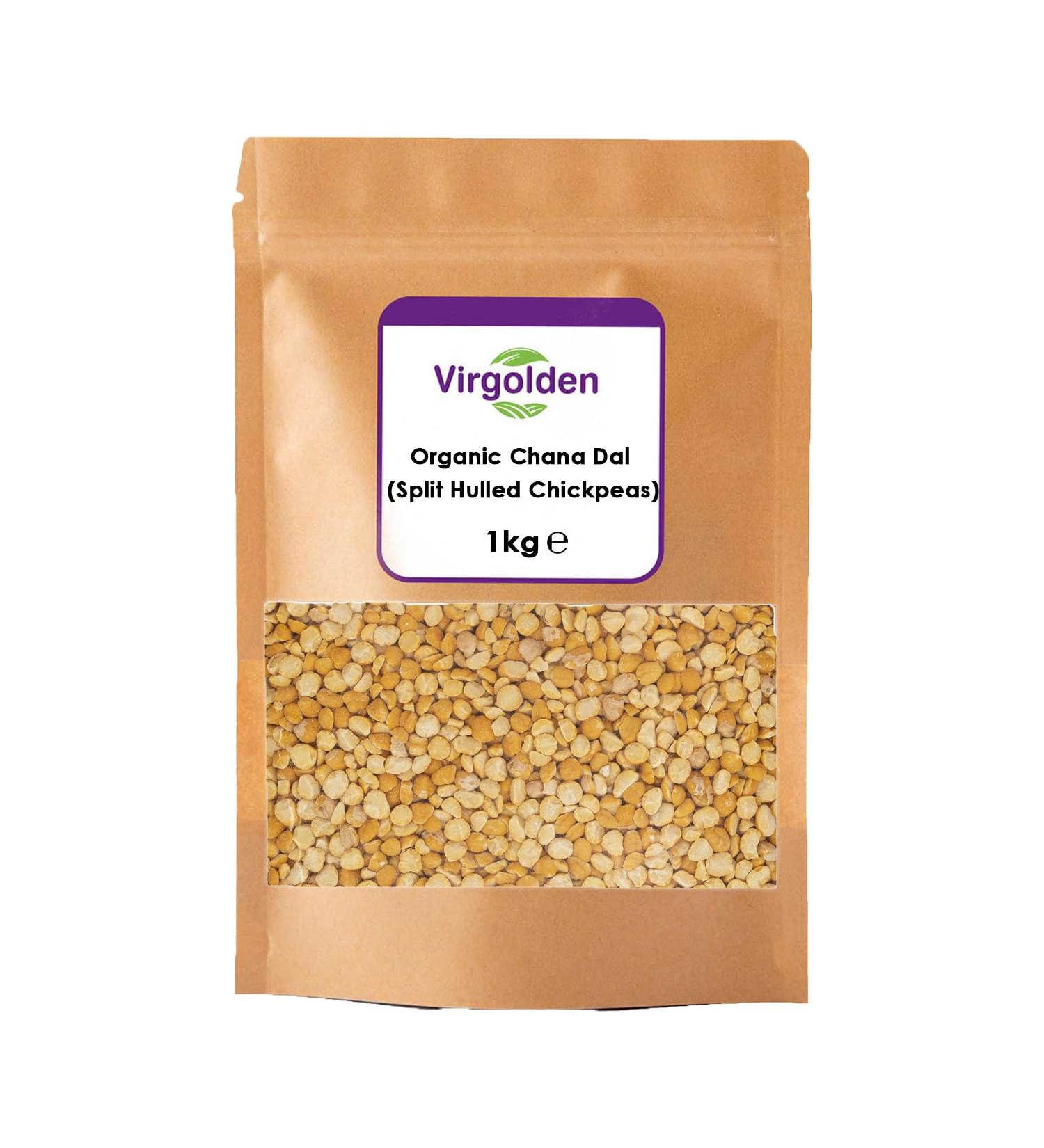 Organic Chana Dal (Split Hulled Chickpeas) 1kg by Virgolden Organic