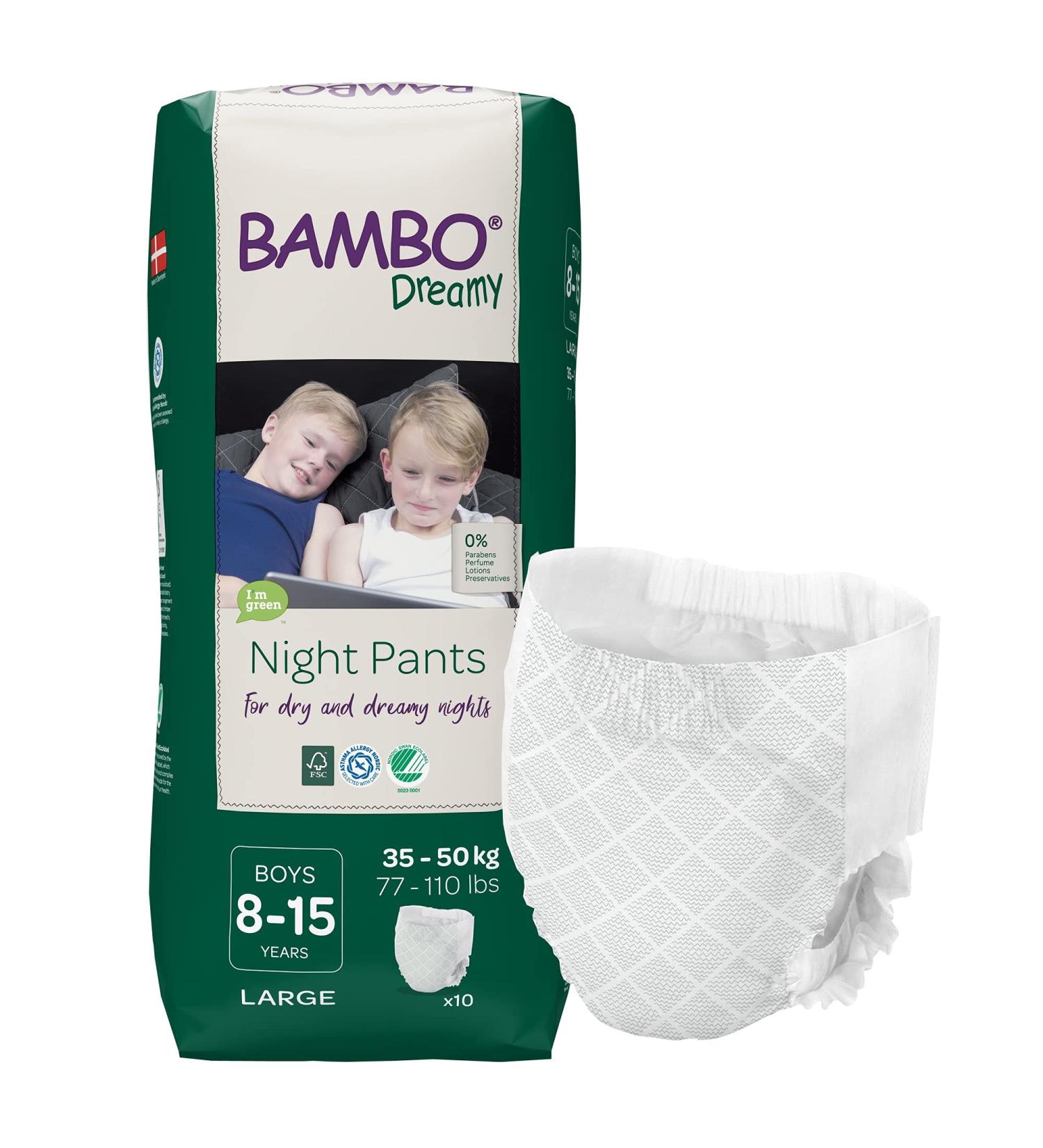 Bambo Nature Eco-Friendly Dreamy Night Pants Boys 8-15 Years - 30 Count (3 Packs of 10) - Buy Online on SooperMarket.com