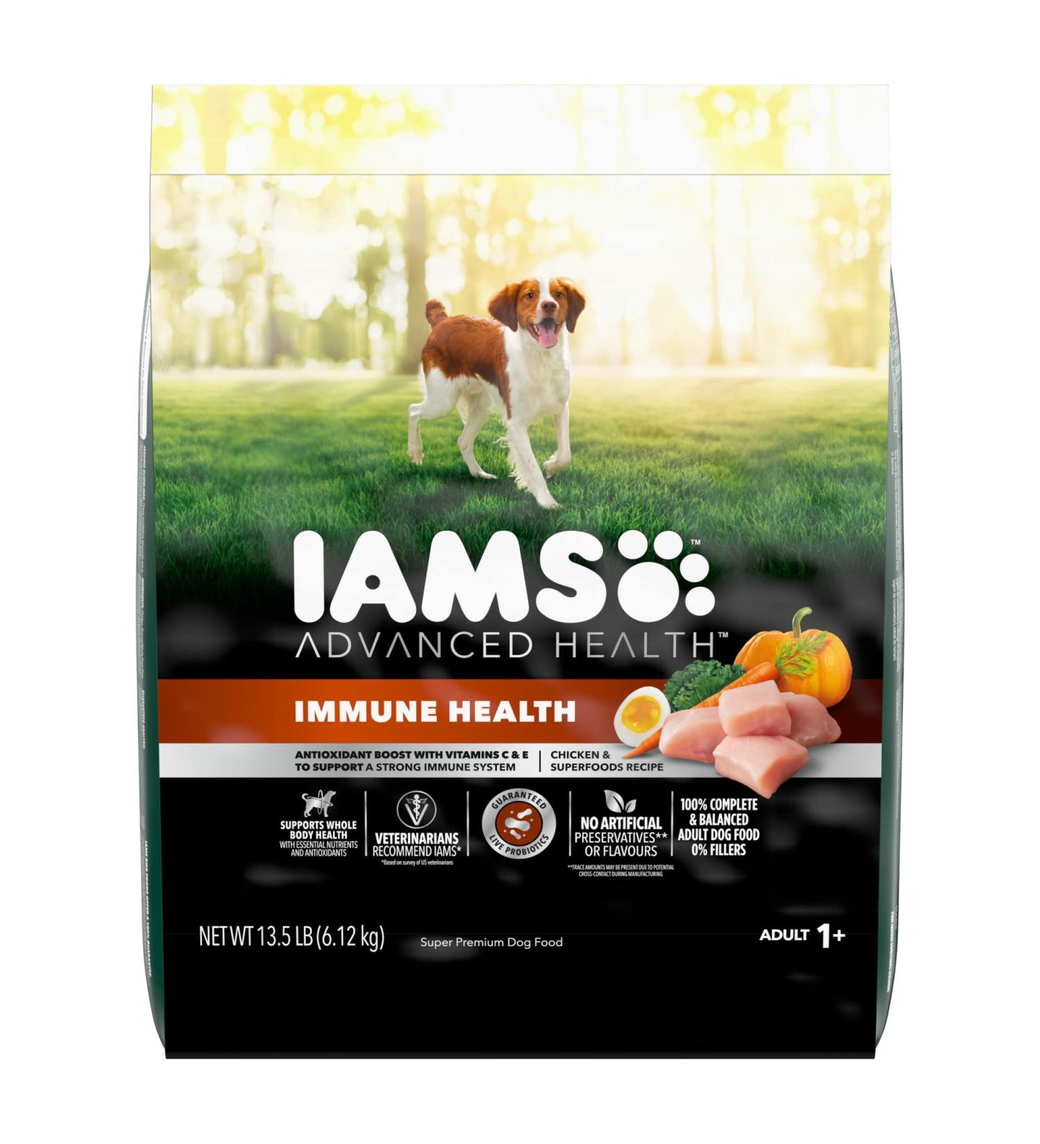 IAMS ADVANCED HEALTH Dog Food Dry IMMUNE HEALTH Adult Chicken & Superfoods Recipe 6.12kg Bag 6.12 kg (Pack of 1) - Buy Online on SooperMarket.com