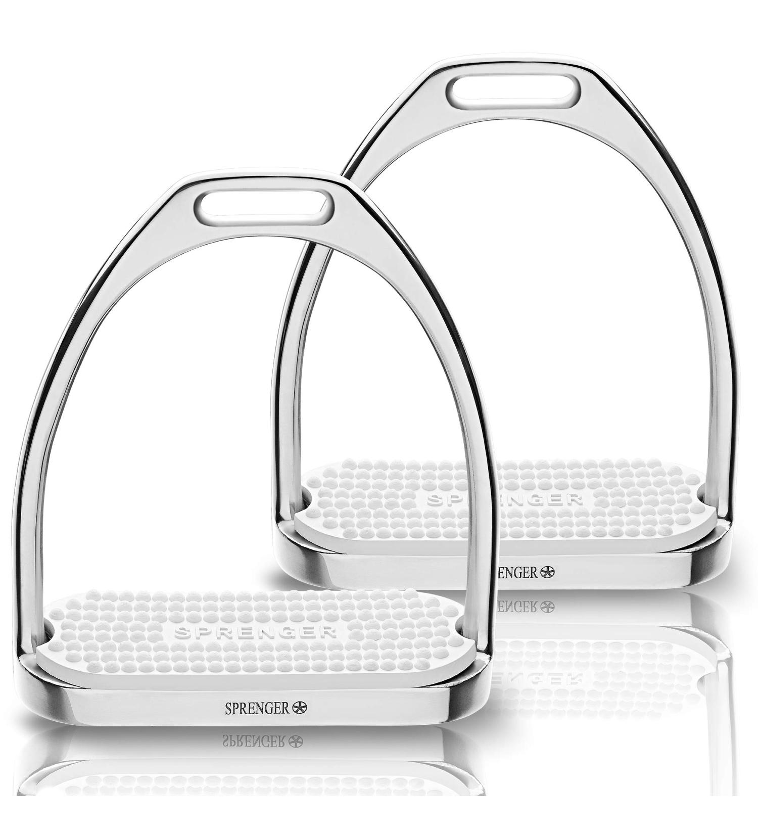Sprenger Fillis stirrups 120 mm step width I stirrup with colored insert stainless steel 2 pieces white