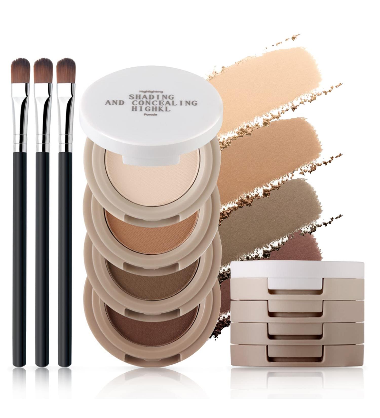HOSAILY 4 in 1 Color Matte Eyeshadow Palette - High Pigmented Natural Nude Makeup, Long Lasting with Brush - 0.50oz (Pack of 2) - Buy Online on SooperMarket.com