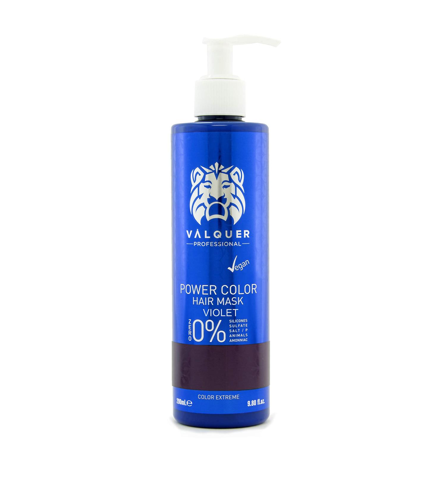 V quer Professional Power Color Mask Dyed Hair Vegan and Sulfate (Violet) Hair Colour Enhancer - 275ml - Buy Online on SooperMarket.com