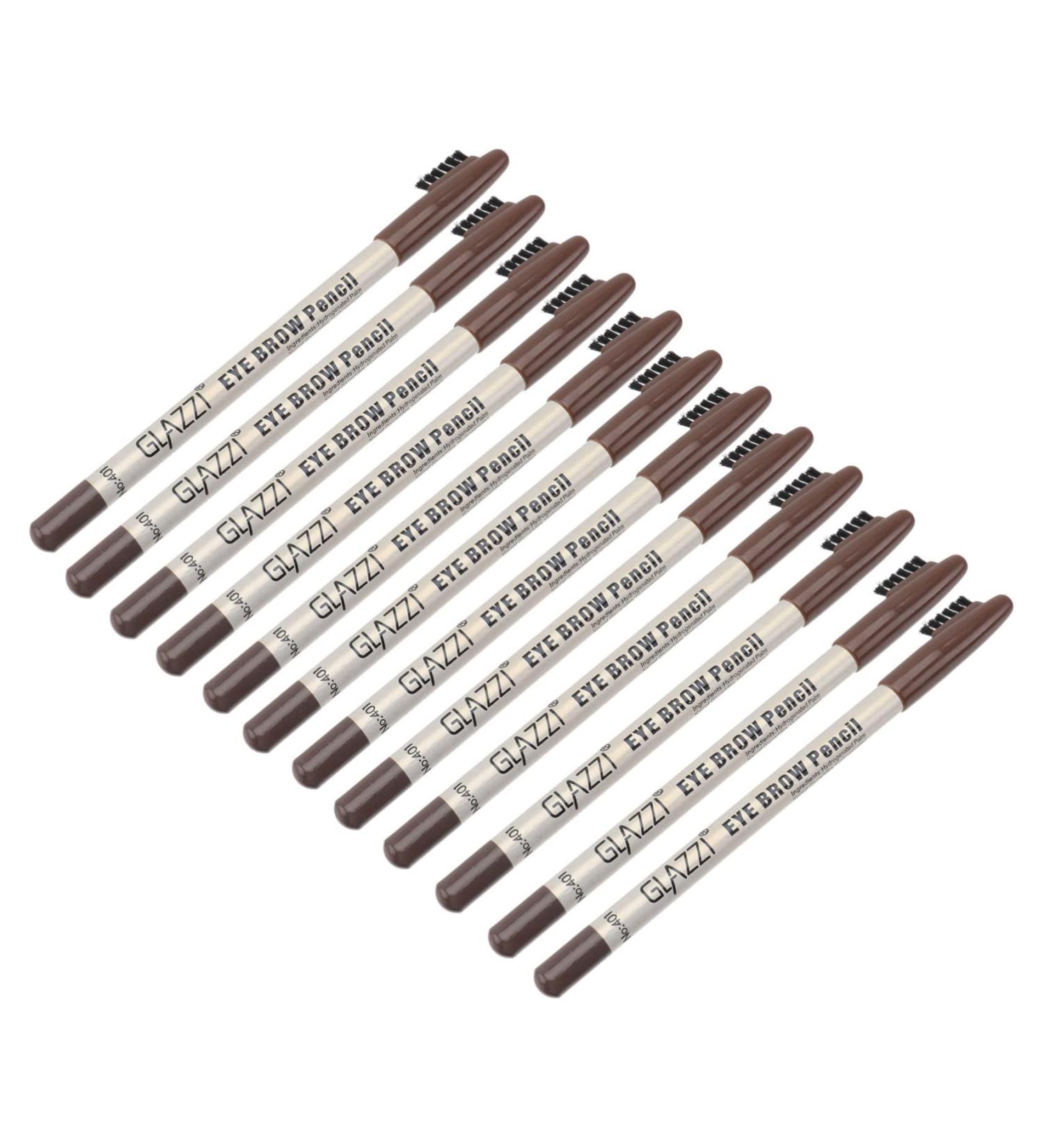 Mikinona 12pcs Eyebrow Pencil with Brush Eyebrow Pen Easy Coloring Brow Pencil Cosmetic Pencils Wood - Buy Online on SooperMarket.com