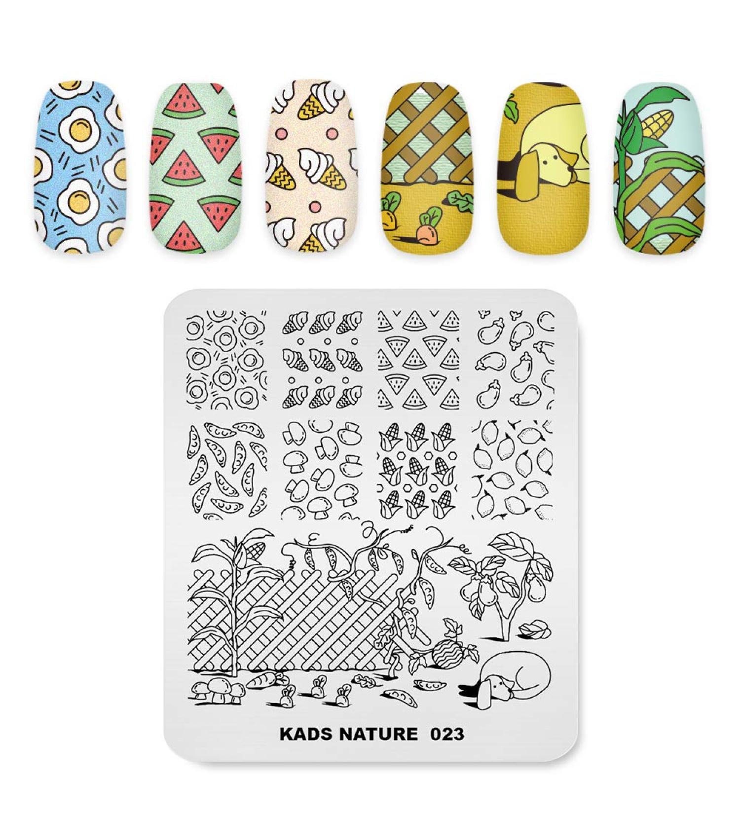Nail Art Stamping Plates | Fruit & Vegetable Ice Cream Patterns | DIY Manicure Tools NA023 - Buy Online on SooperMarket.com