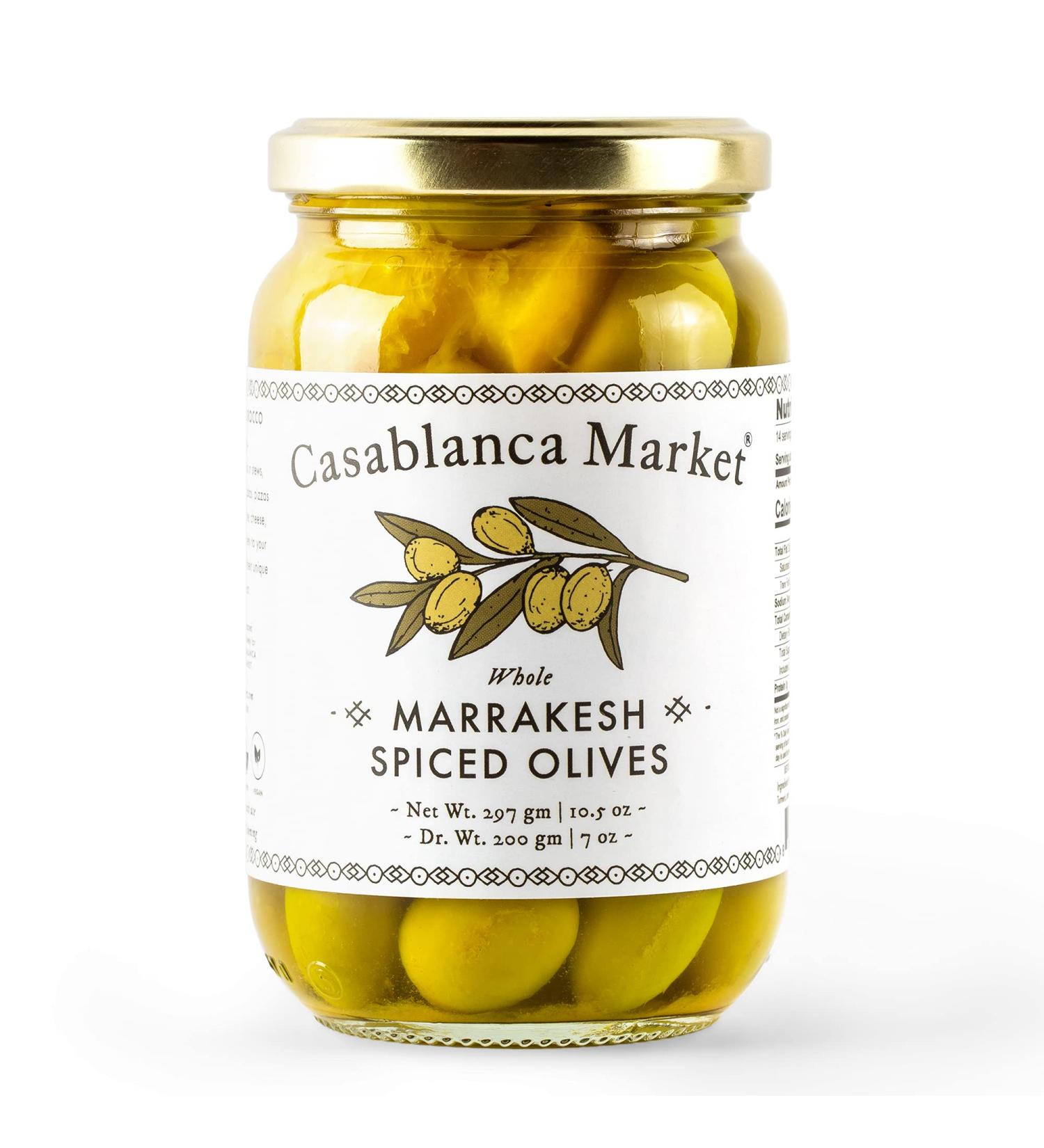 Moroccan Green Olives - Casablanca Market Marrakesh Spiced Olives (10.5oz) - Buy Online on SooperMarket.com