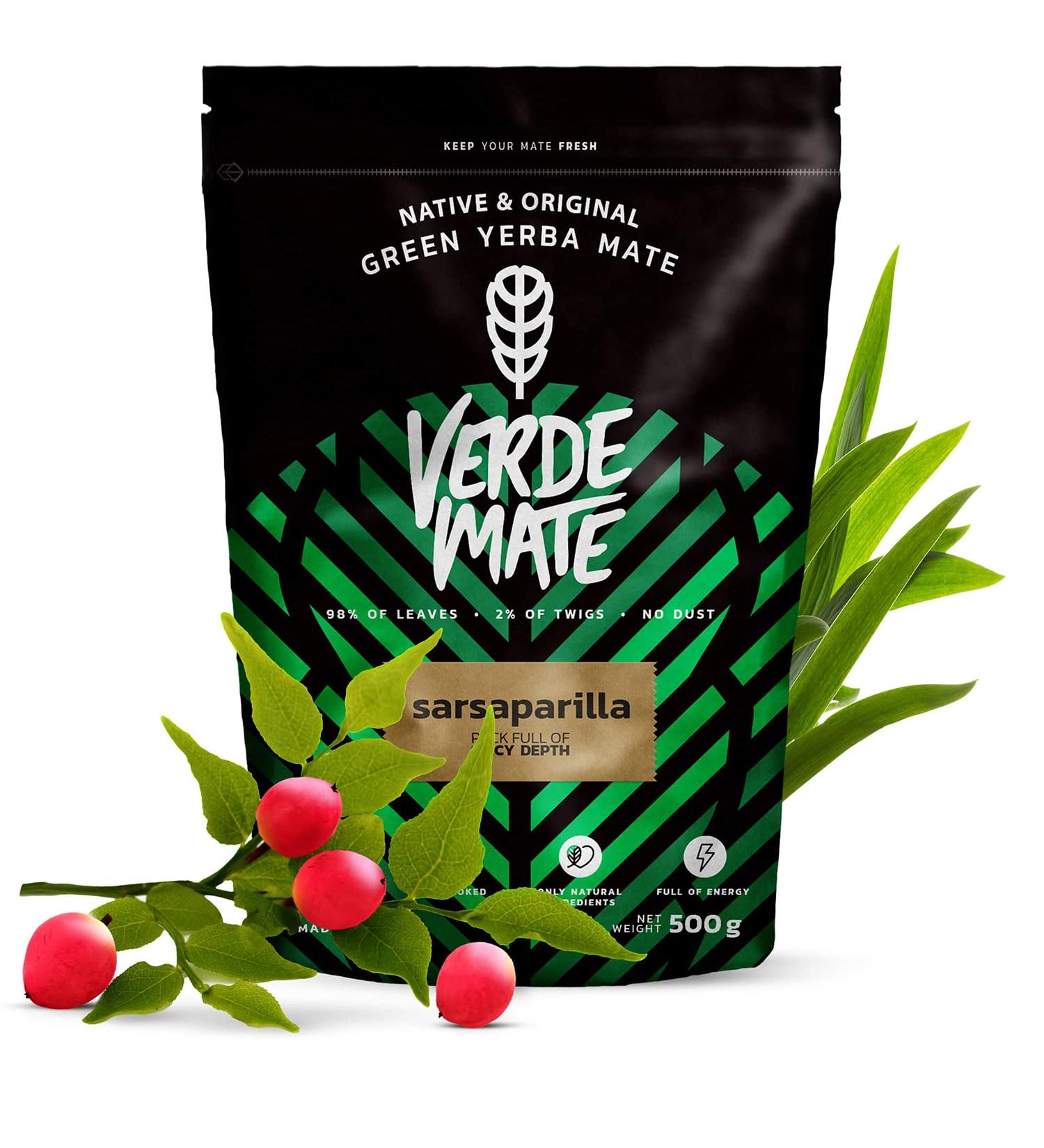 Verde Mate Green Sarsaparilla 0.5 kg | Spicy yerba mate with sarsaparilla 500 g | Strongly stimulating | Ethereal aroma and deep flavor | Exceptional yerba mate tea from Brazil - Buy Online on SooperMarket.com
