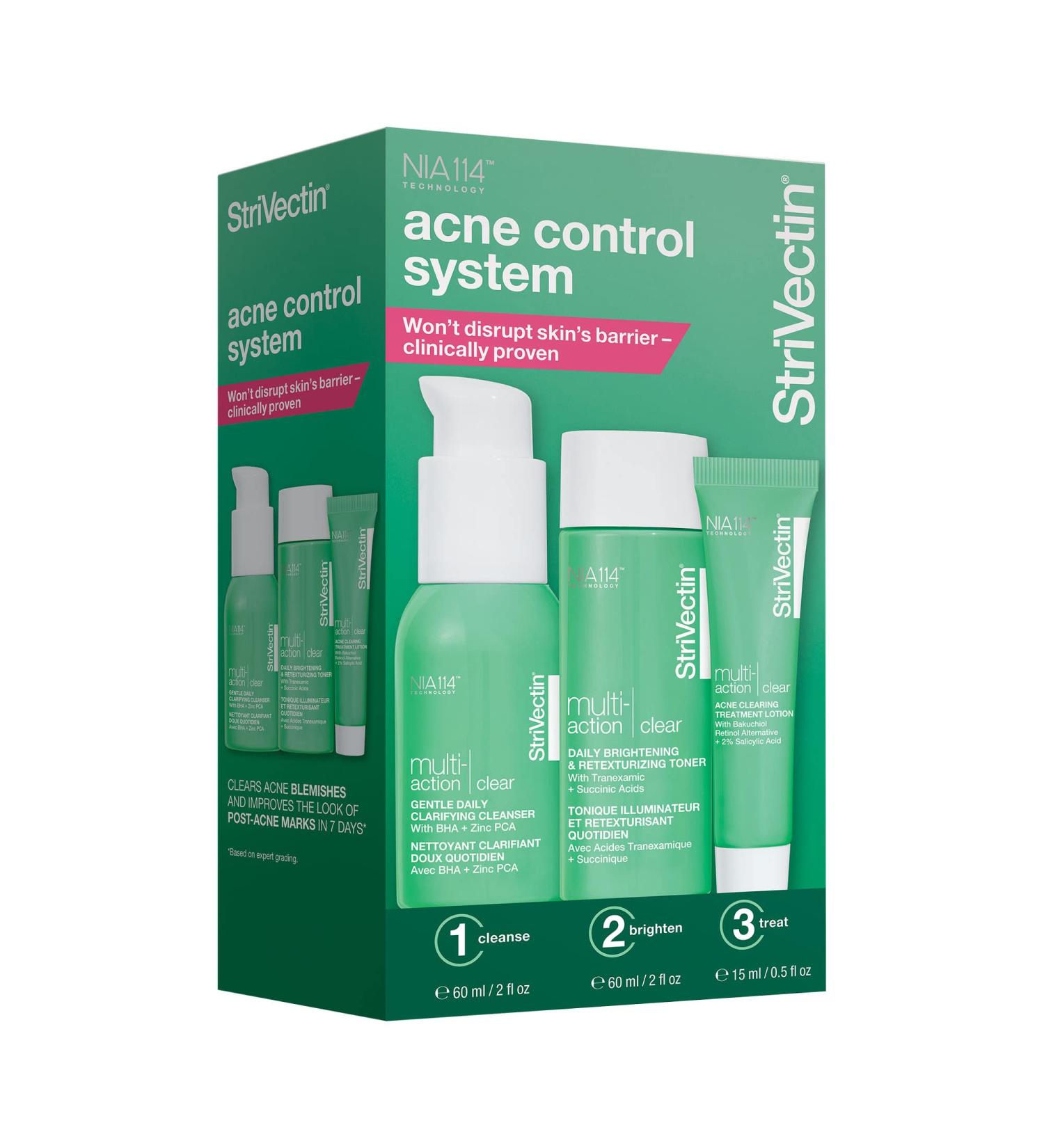 StriVectin Multi Action Clear Acne Treatment Set | 30-Day Trial Kit for Clearer Smoother Skin | Blemish Control & Breakout Defense - Buy Online on SooperMarket.com