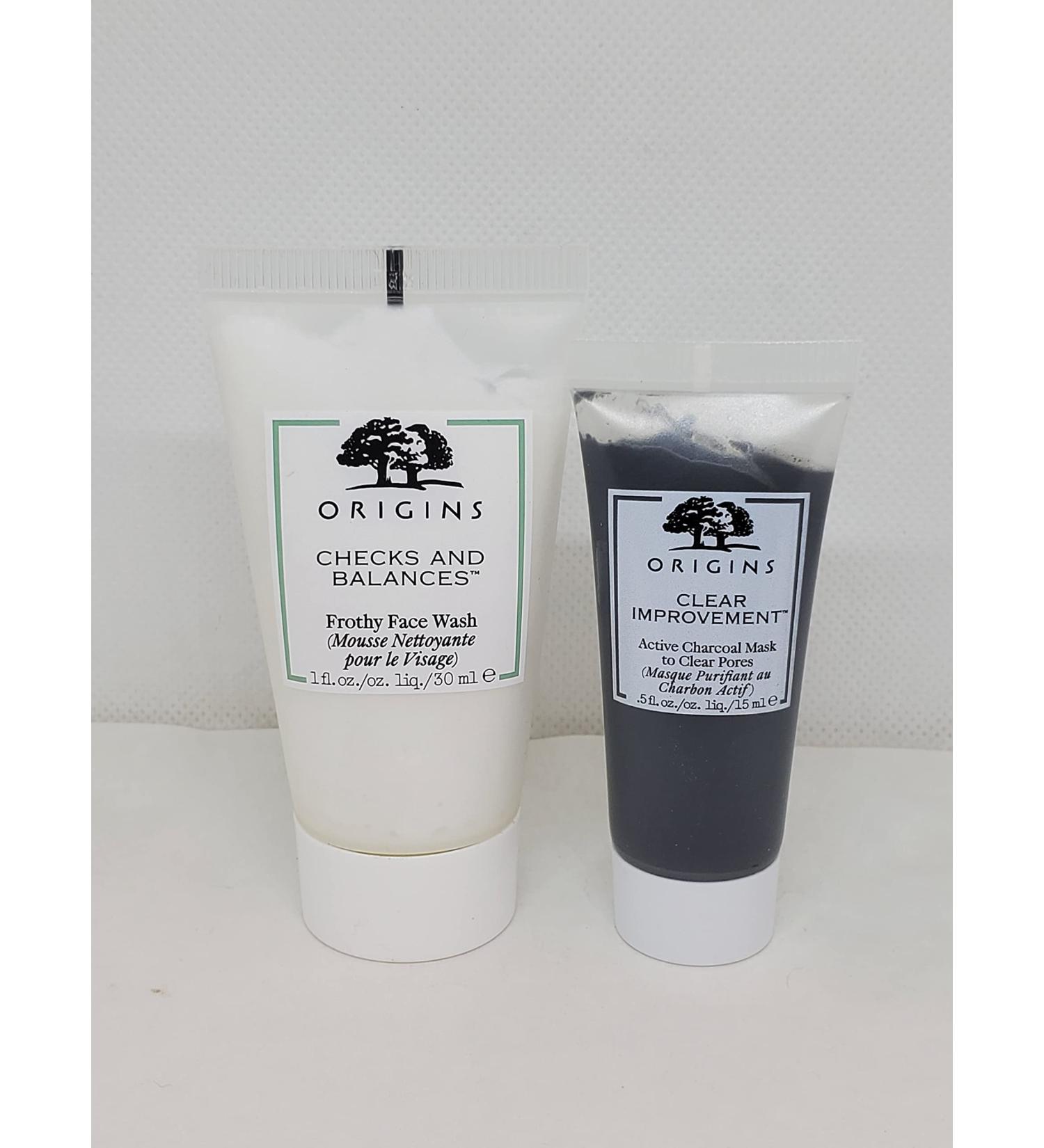 Origins Travel Set: Check and Balance Face Wash & Clear Improvement Charcoal Mask - International Shipping Available - Buy Online on SooperMarket.com