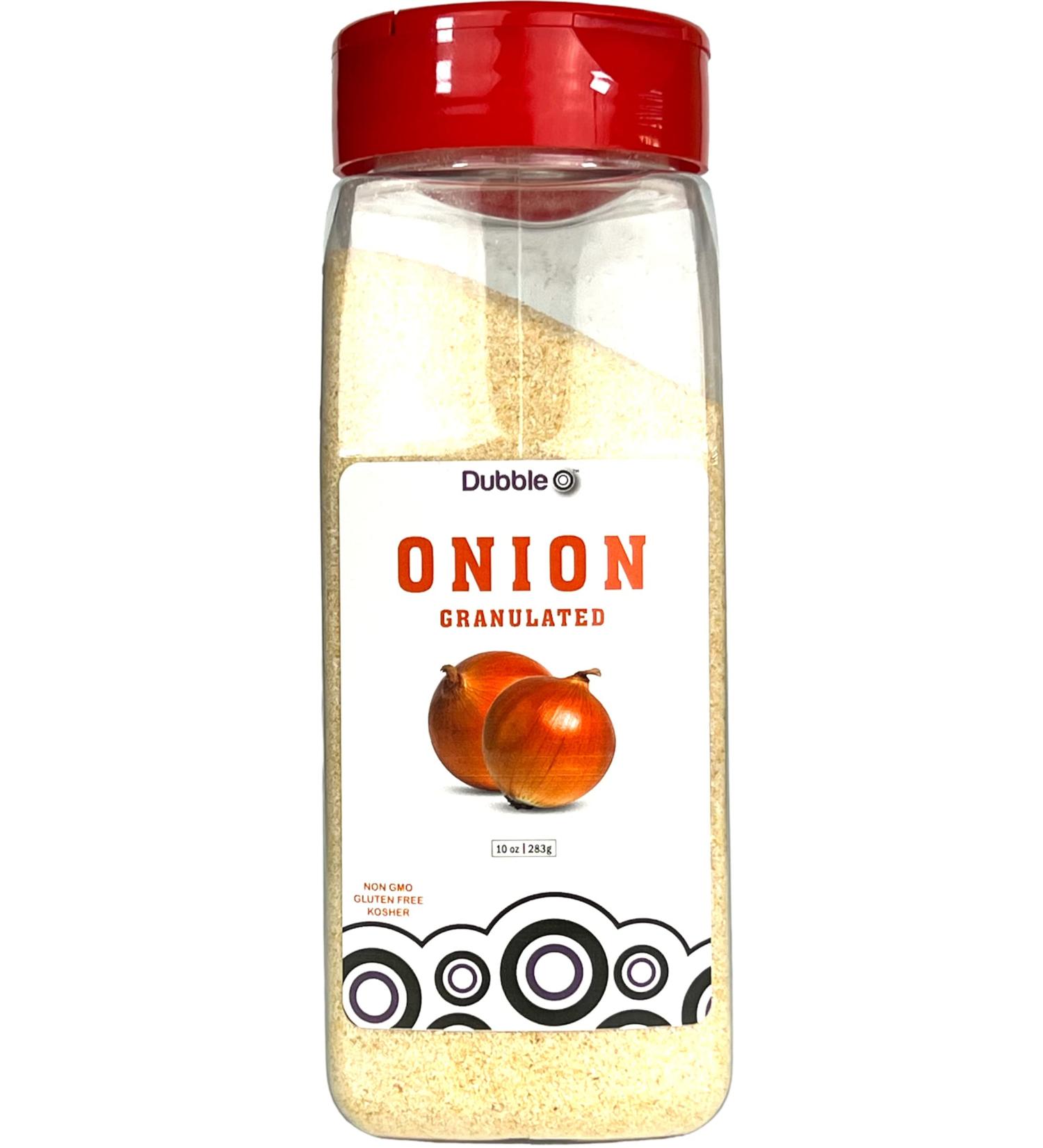Dubble O Brand Granulated Onion 10 oz - Non GMO, Kosher, Halal, Gluten Free - Buy Online on SooperMarket.com
