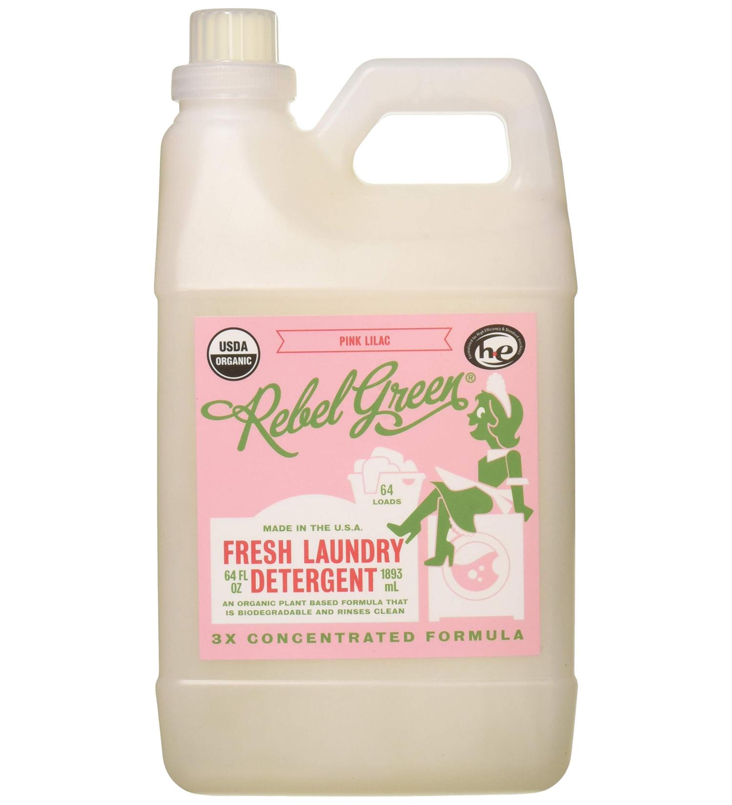 Rebel Green Organic Laundry Detergent - Hypoallergenic Pink Lilac, 64 Loads (64 Fl Oz) - Buy Online on SooperMarket.com