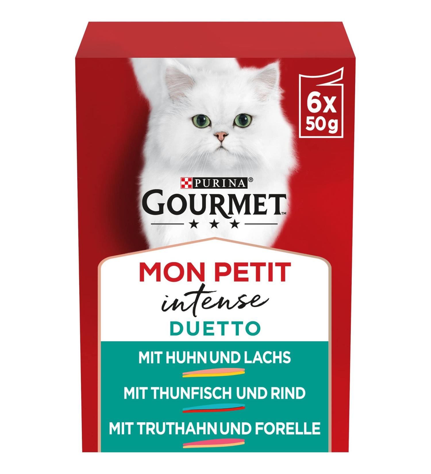 Buy Purina Gourmet Mon Petit Duetto Intense Cat Food - 8-Pack with Fish & Meat Variety | Premium Wet Cat Food for International Shipping - Buy Online on SooperMarket.com